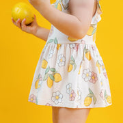Lemon Twirl Dress With Bodysuit