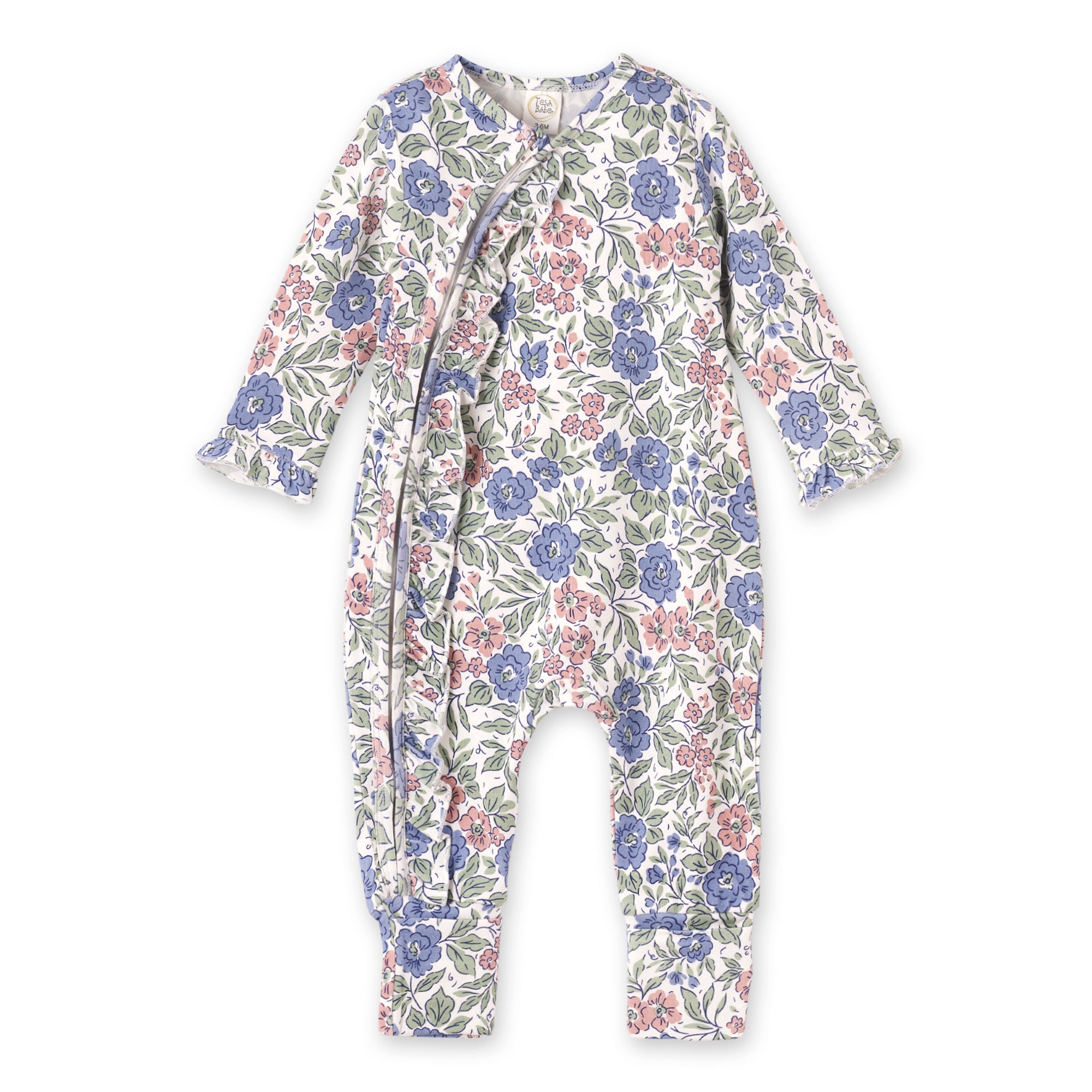Vintage Floral Zipper Romper - Soft Bamboo Baby