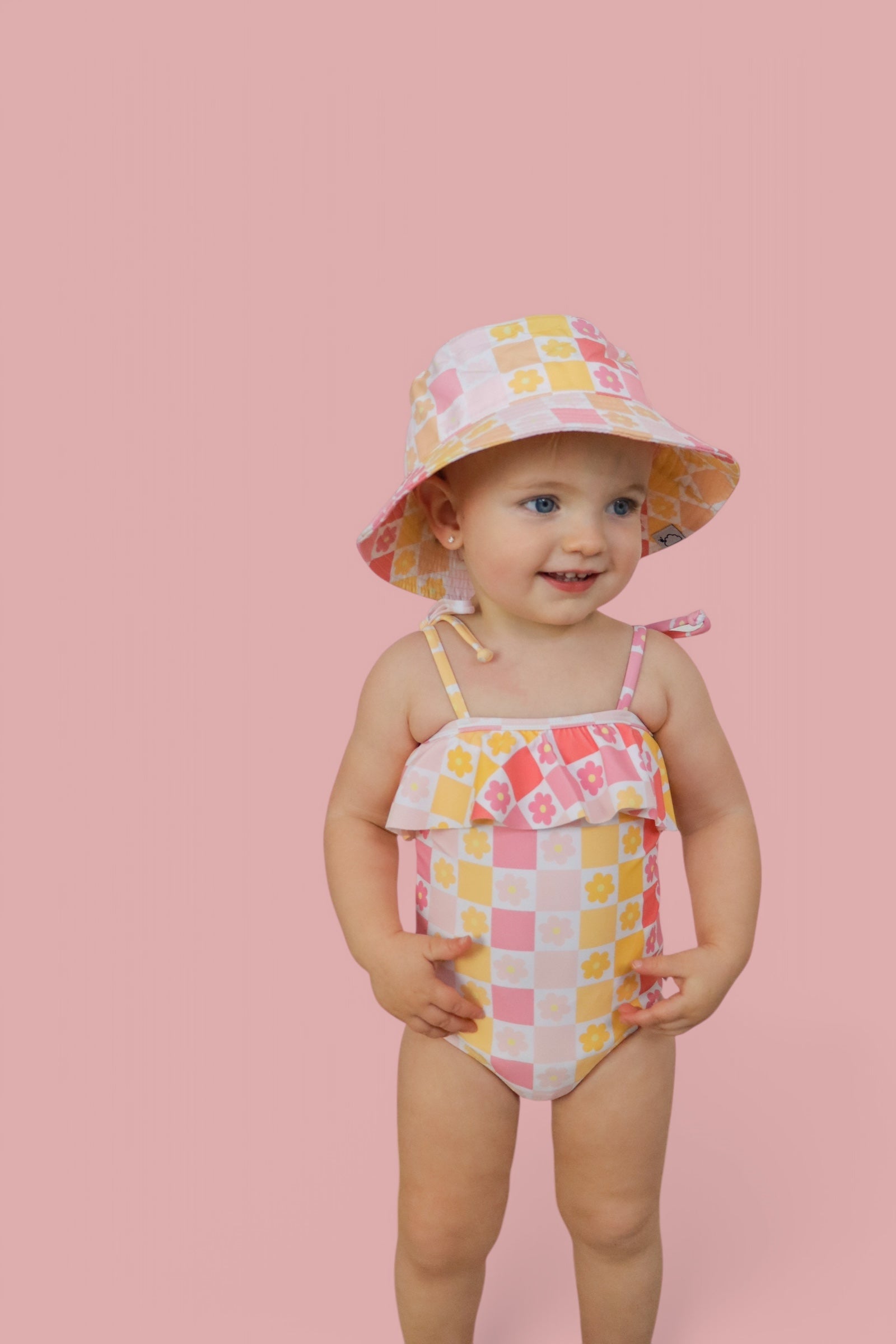 Summer Sunset Checkers Dream Bucket Hat