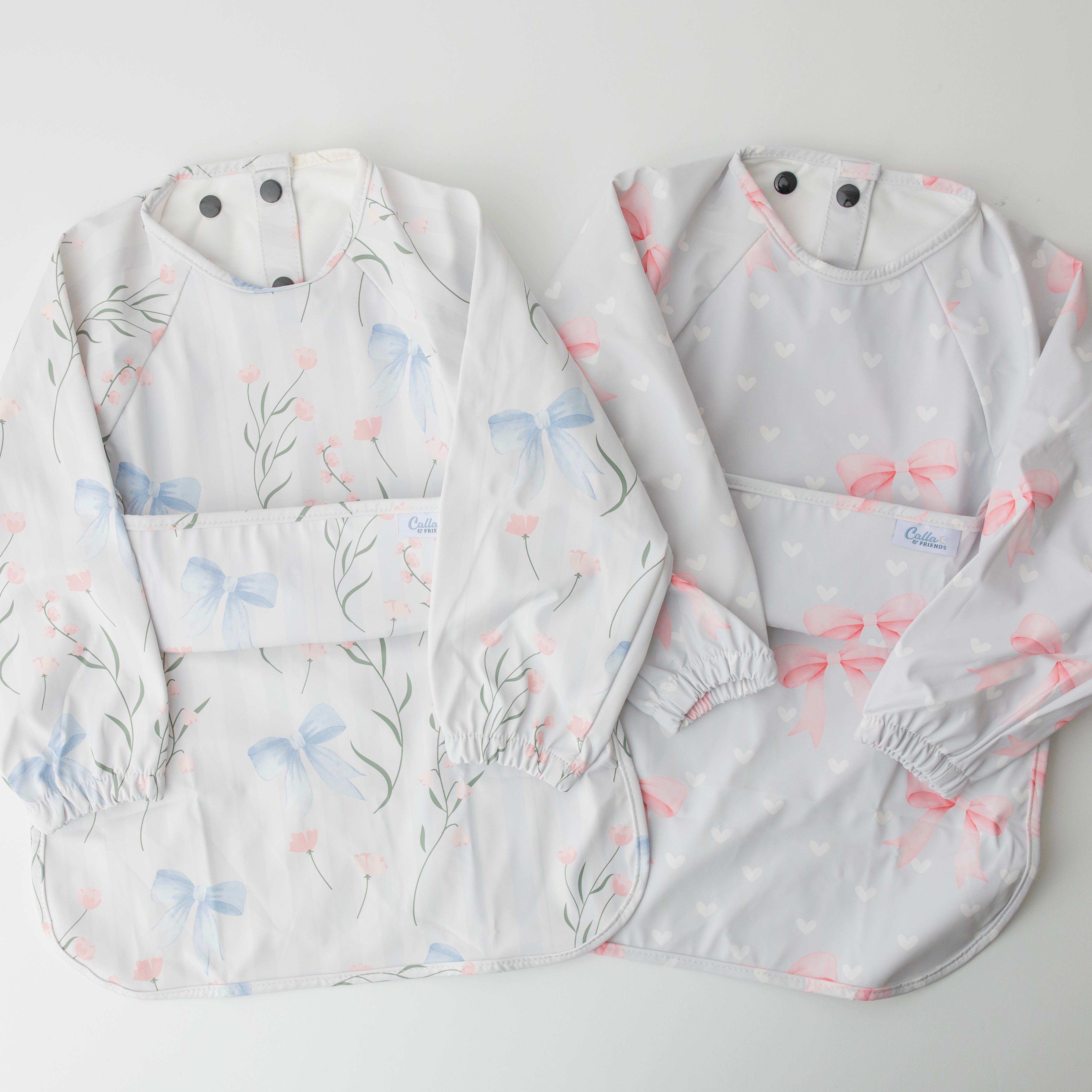 The Grayson Long Sleeve Bib - Sweetheart Bows