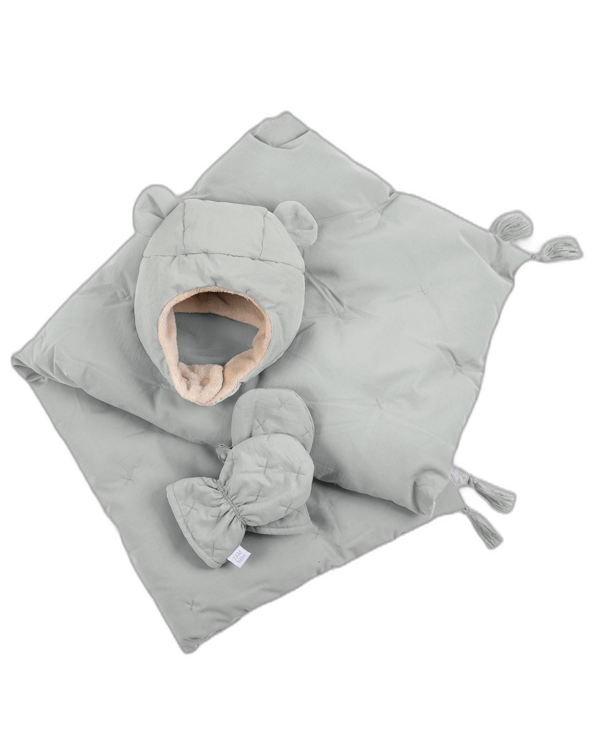 Cub Set - Airy | Mitten, Hat & Blanket