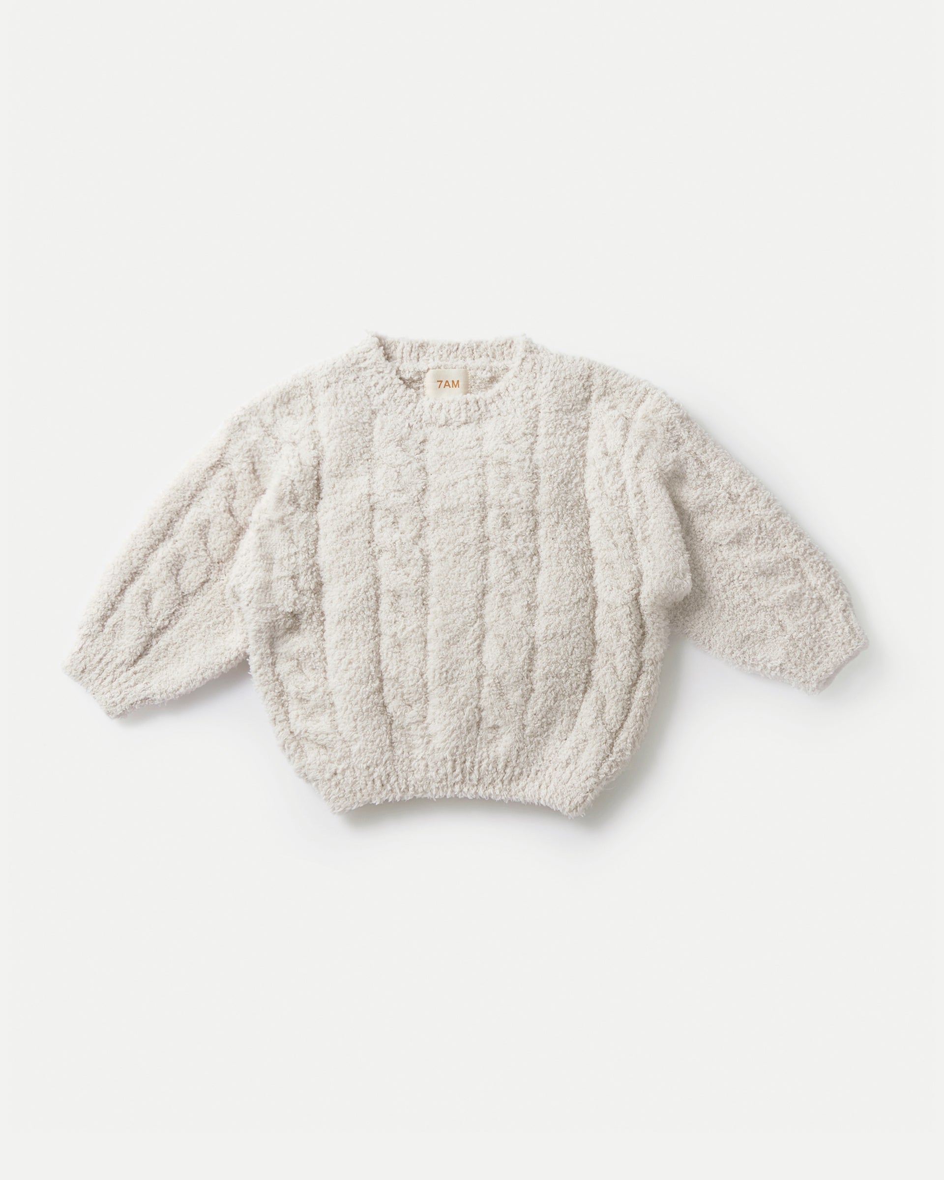 Boxy Cable Sweater - Fuzzy