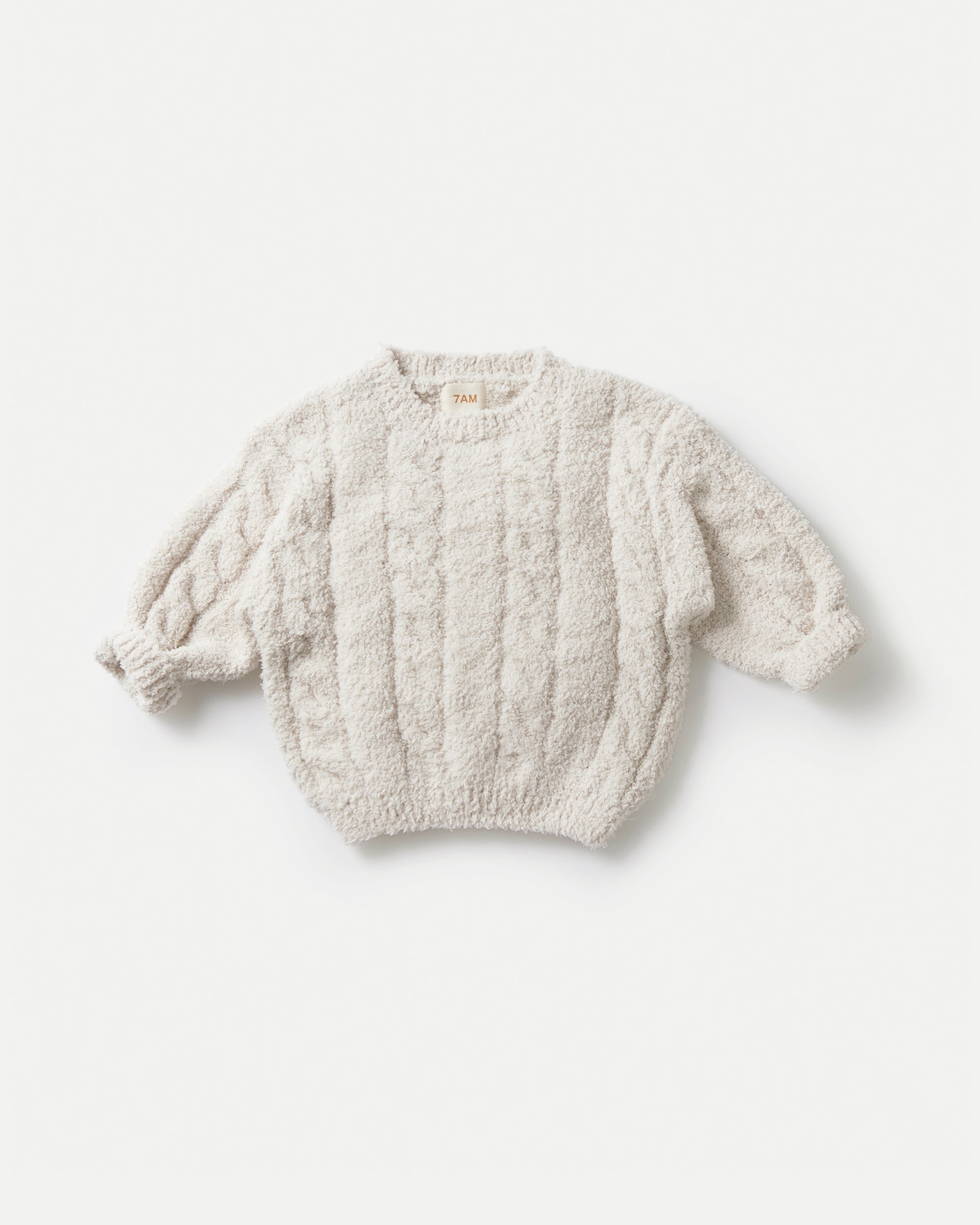 Boxy Cable Sweater - Fuzzy