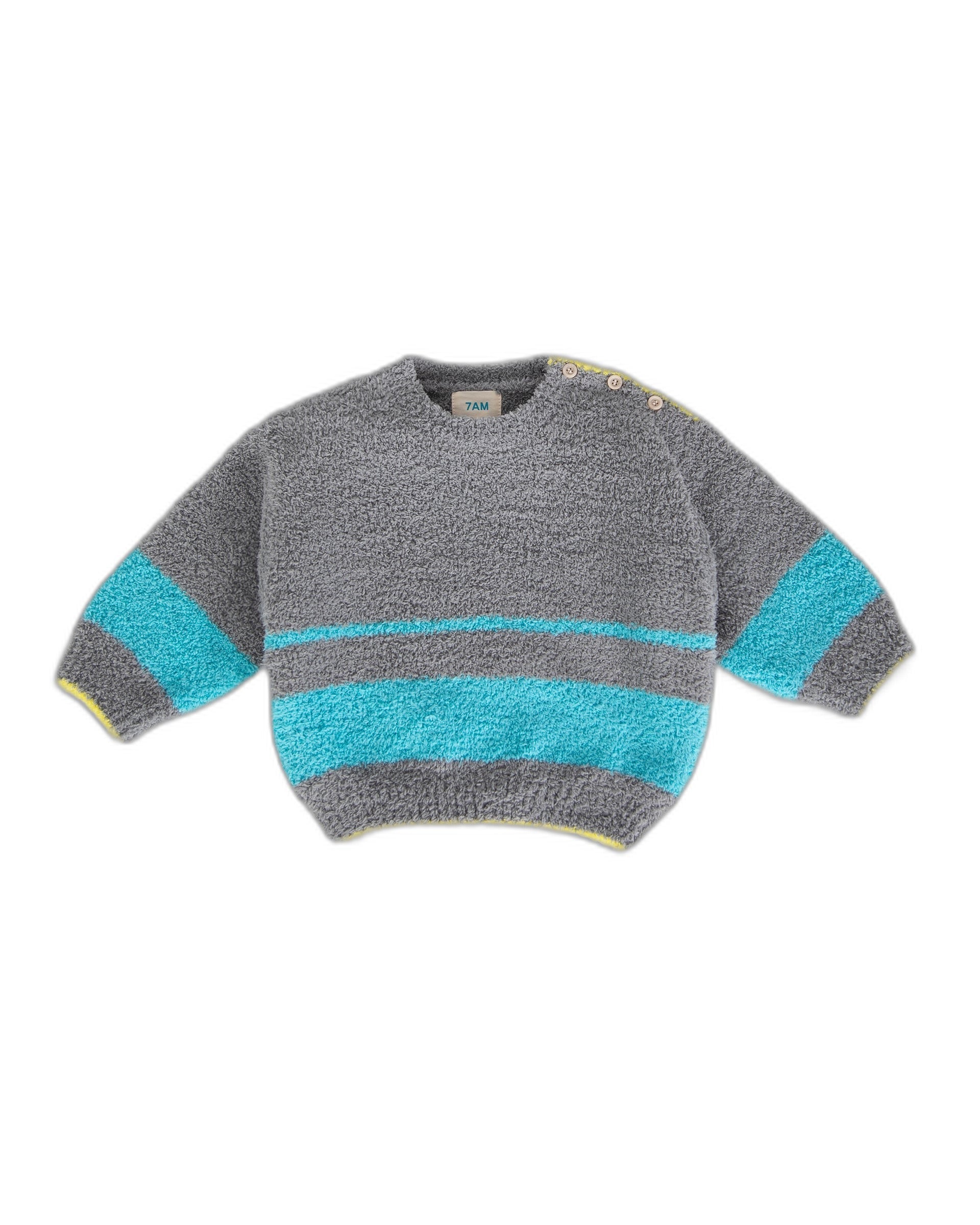 Boxy Striped Sweater - Fuzzy