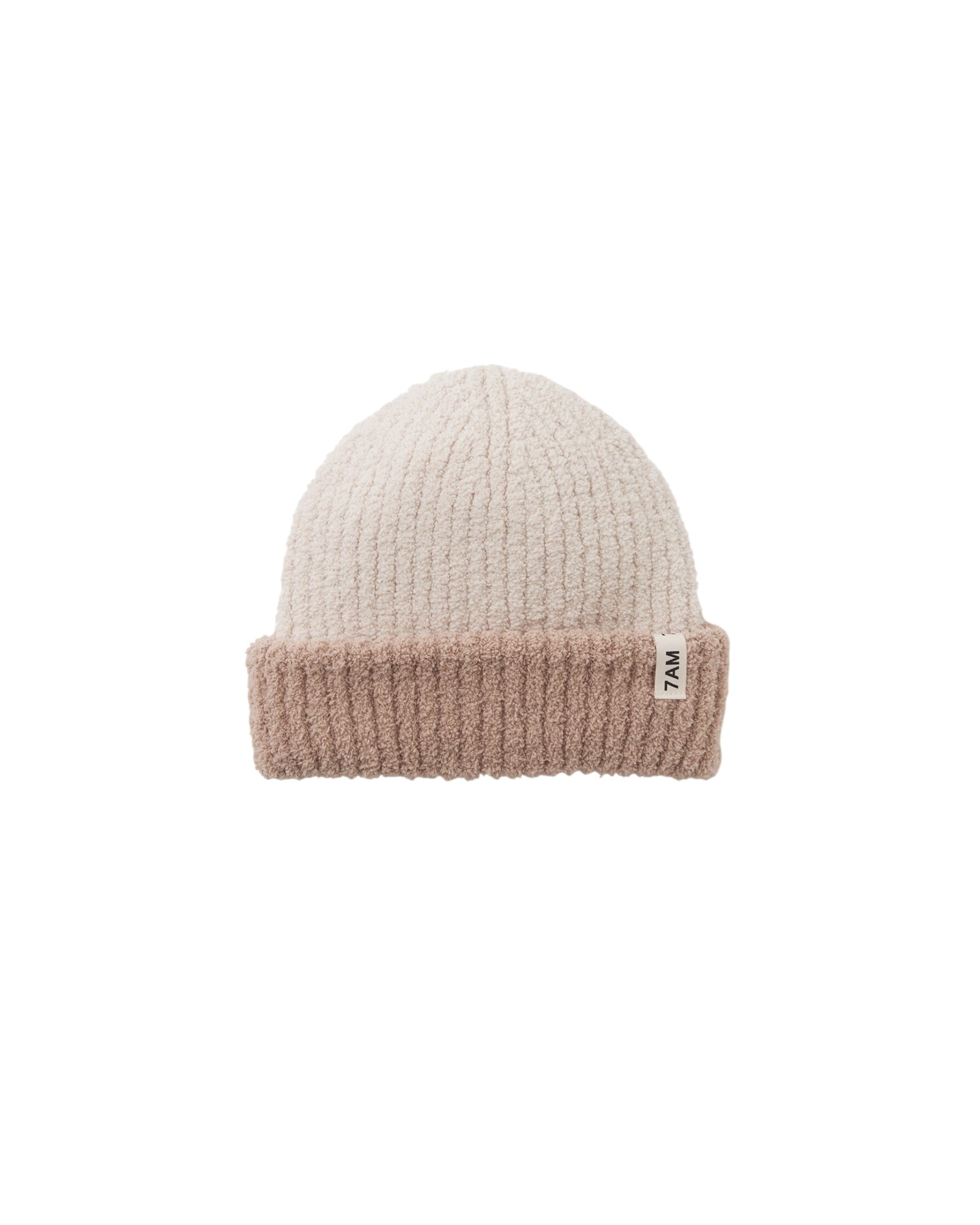 2-tone Ribbed Beanie - Fuzzy