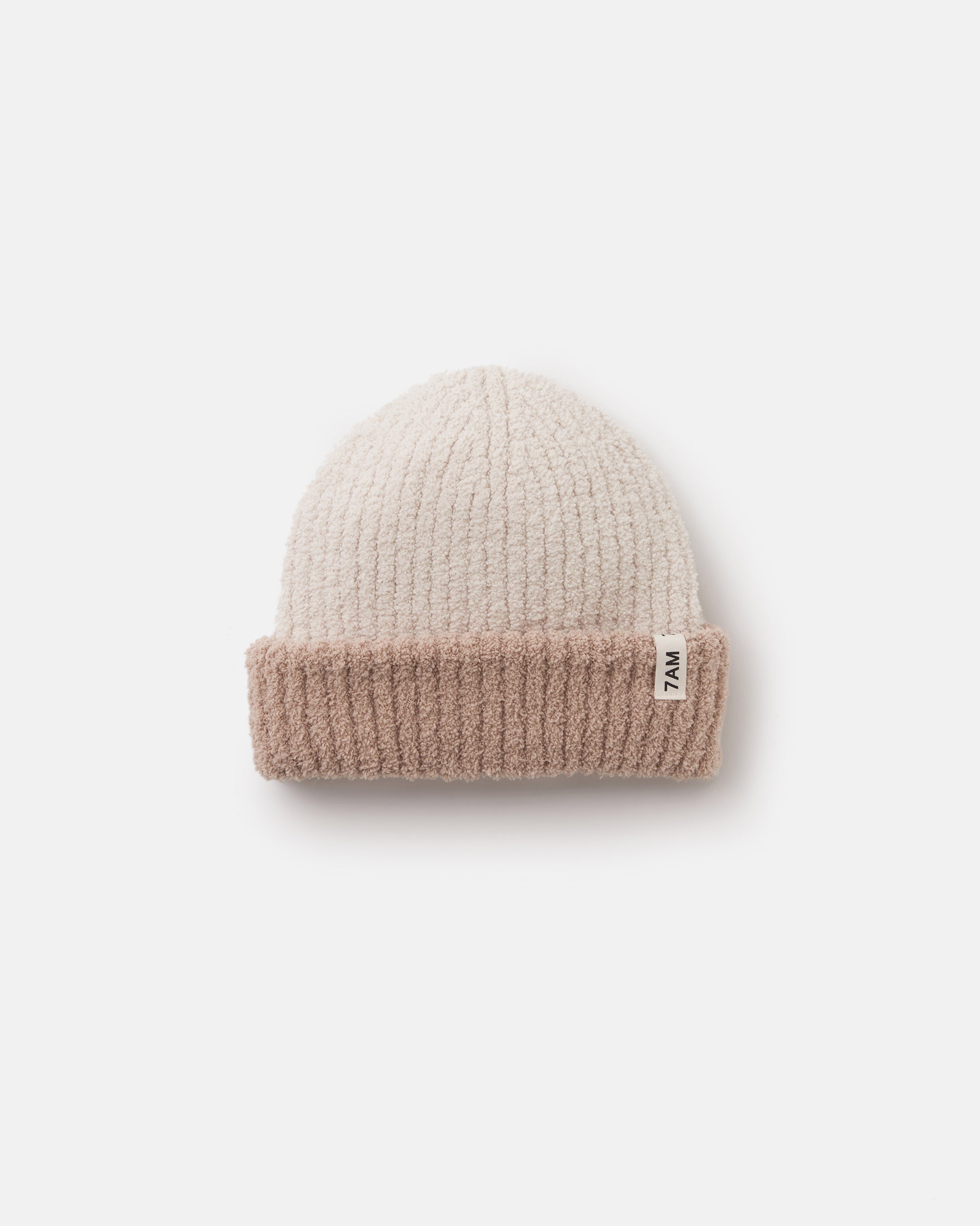 2-tone Ribbed Beanie - Fuzzy