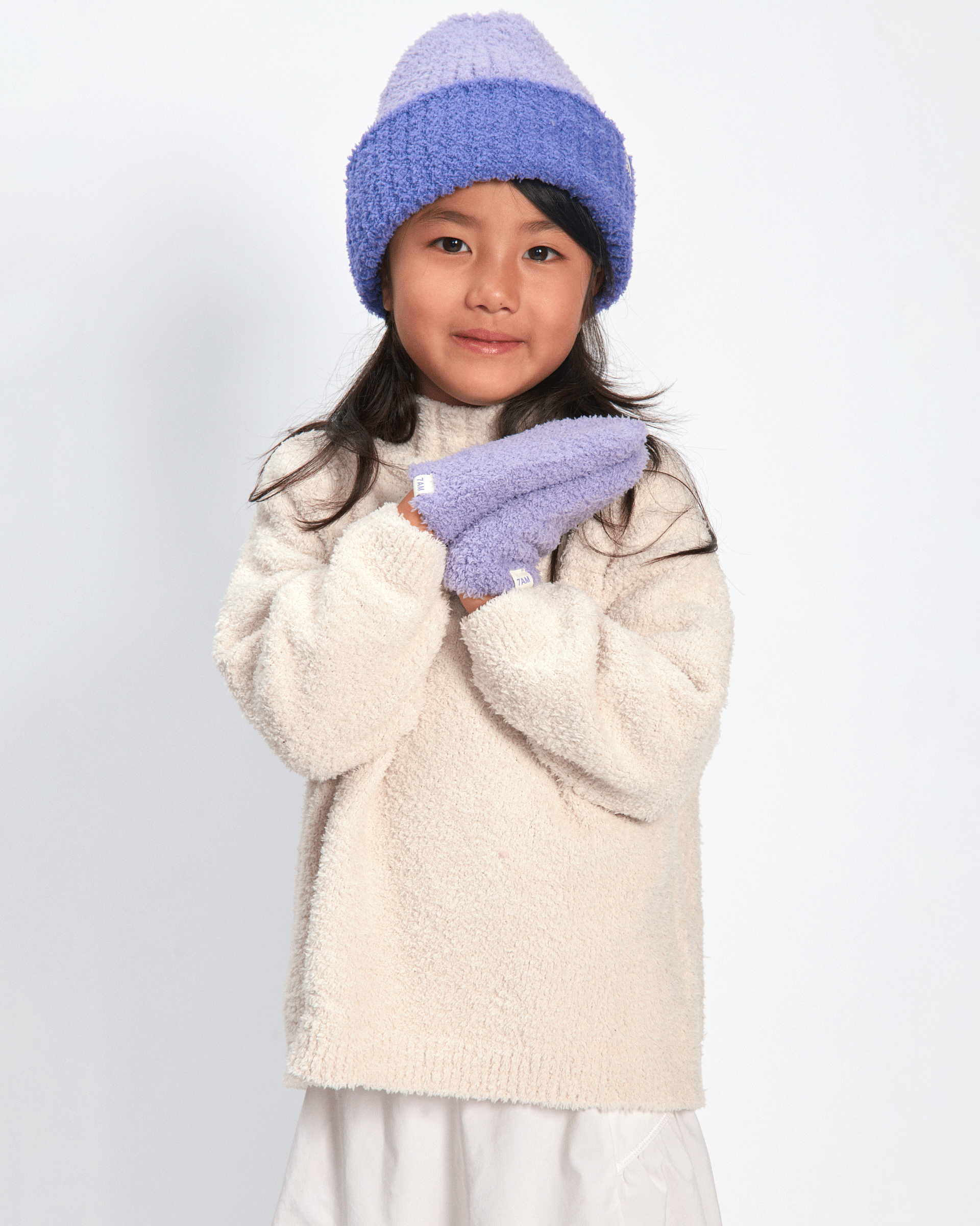 2-tone Ribbed Beanie - Fuzzy