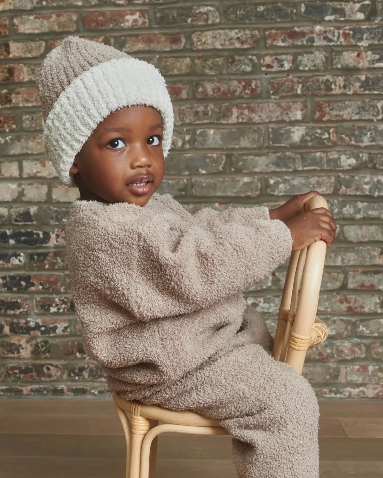 2-tone Ribbed Beanie - Fuzzy