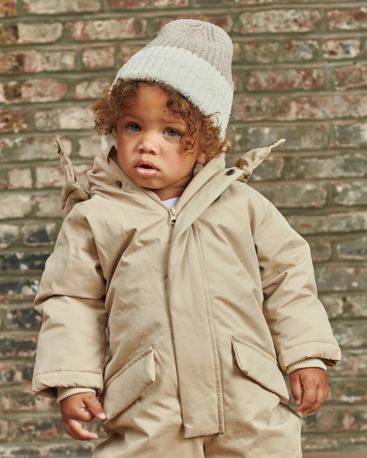 2-tone Ribbed Beanie - Fuzzy
