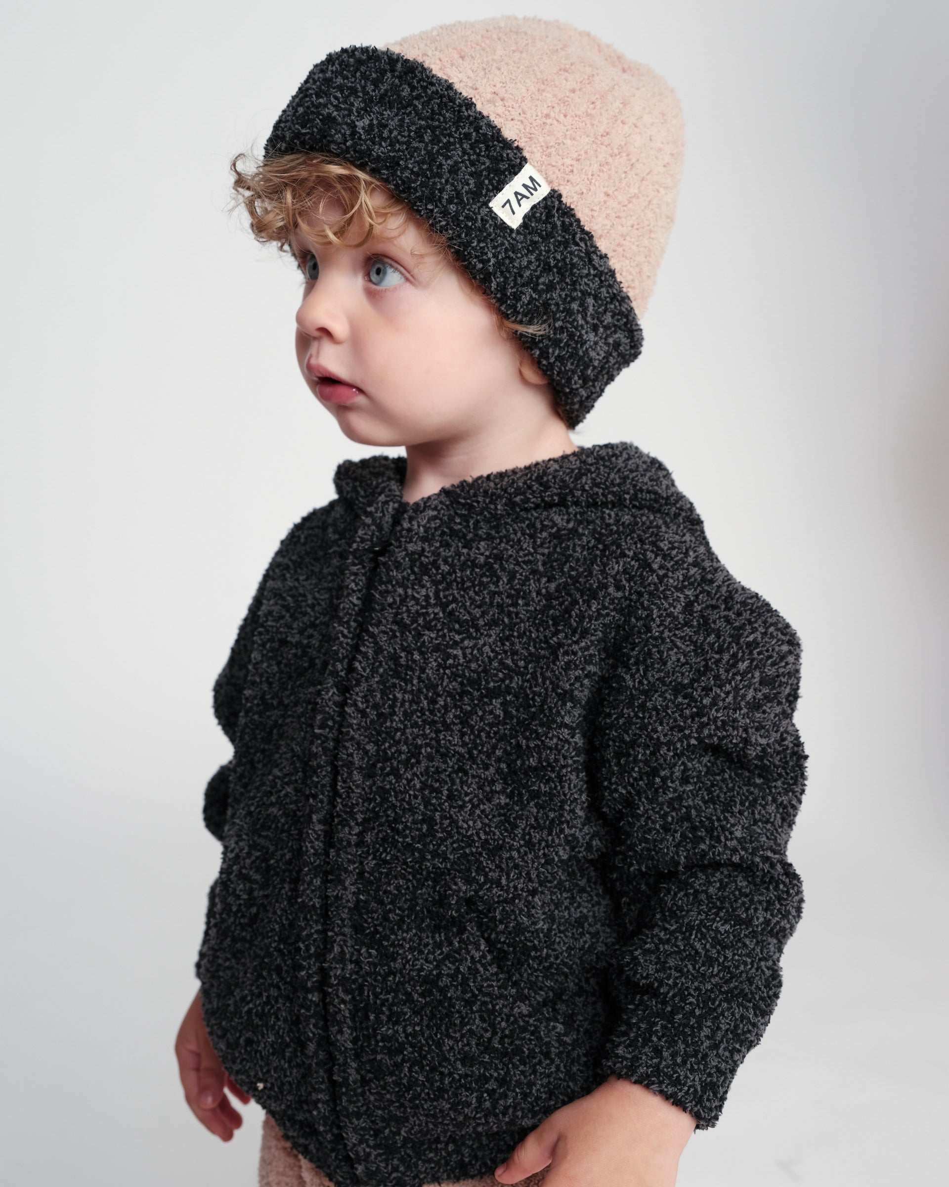 2-tone Ribbed Beanie - Fuzzy