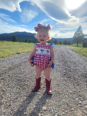 Smocked Cow Usa Romper