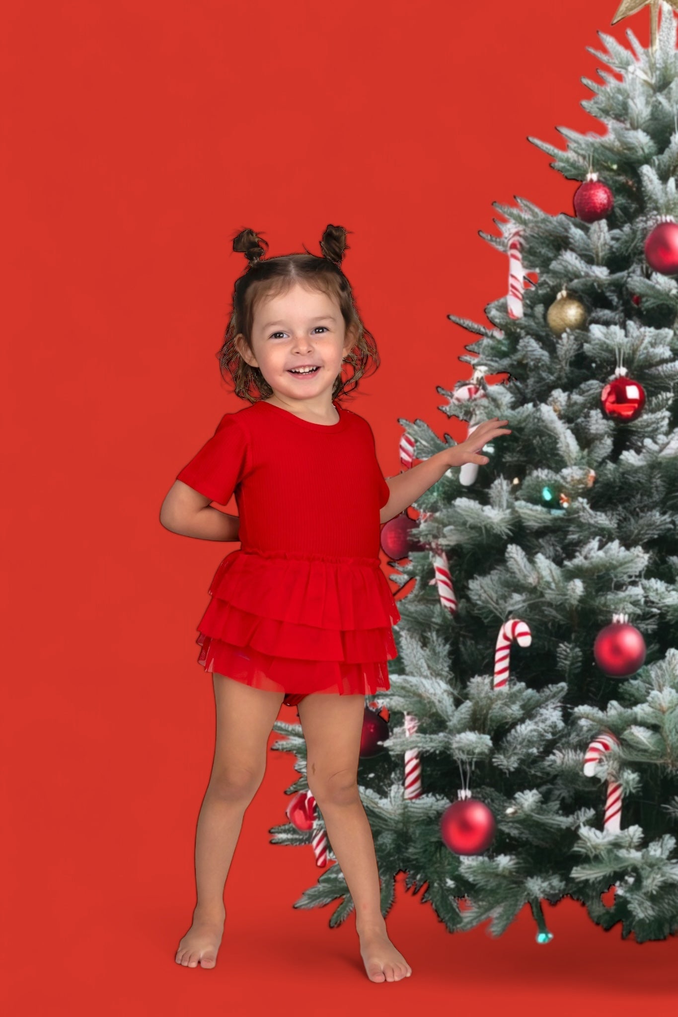 Red Rib Dream Tutu Bodysuit Dress