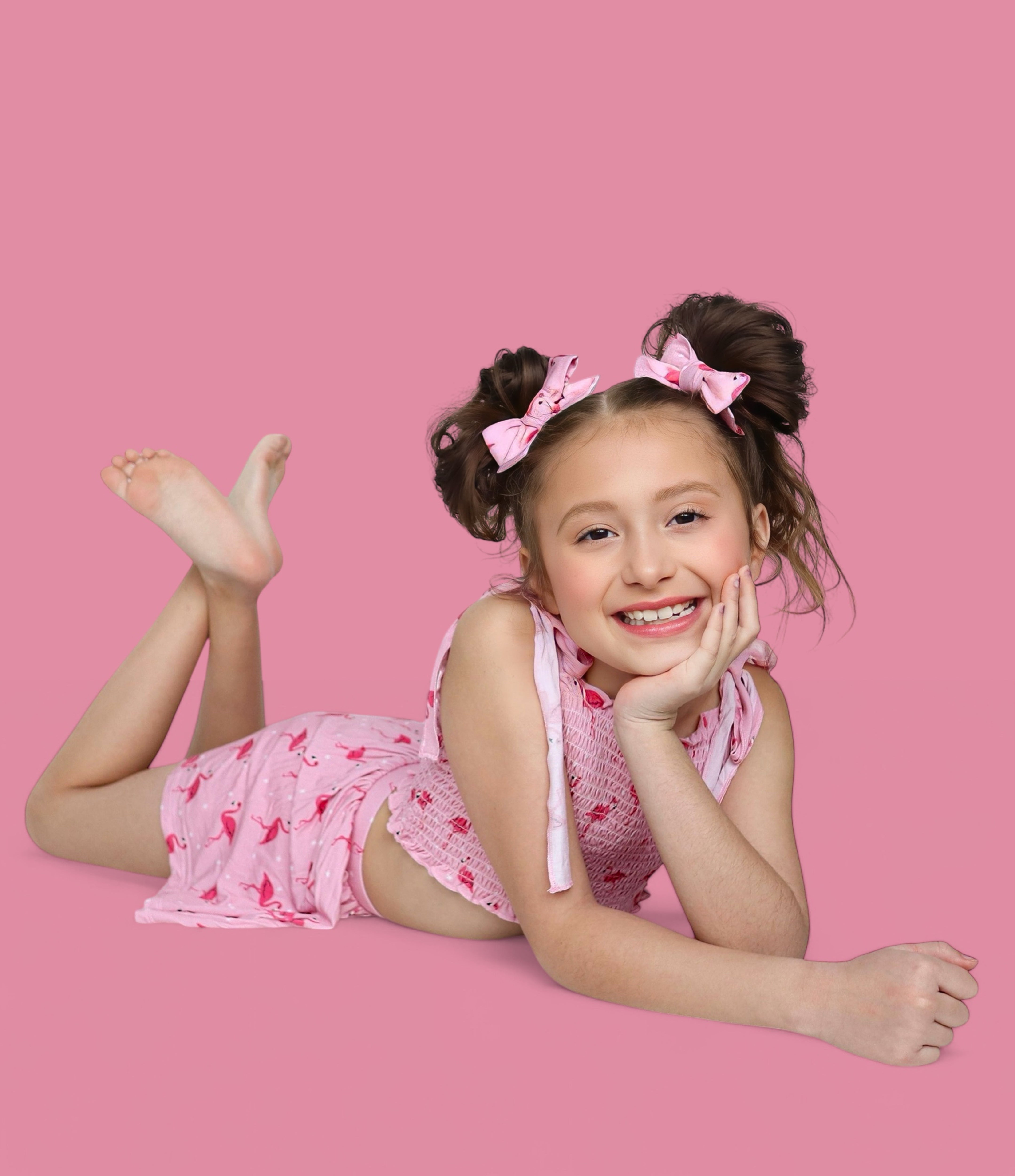 Flocking Flamingos Dream Smocked Skort Set