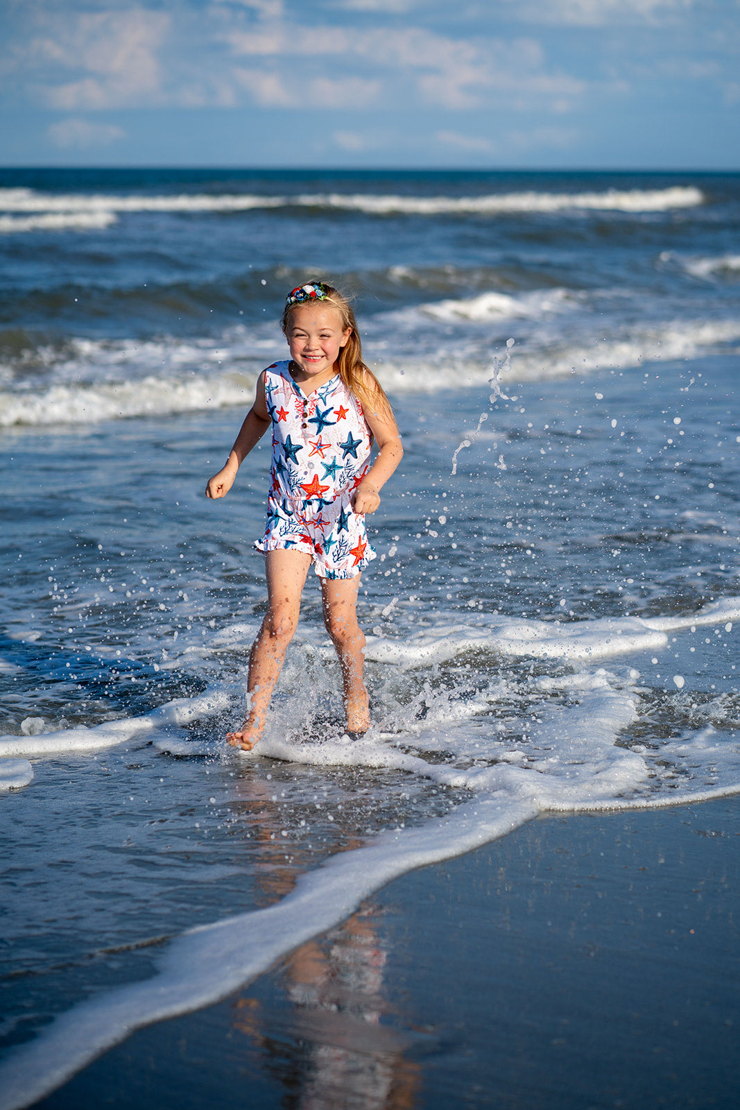 Star-spangled Starfish Tank And Ruffle Shorts Set