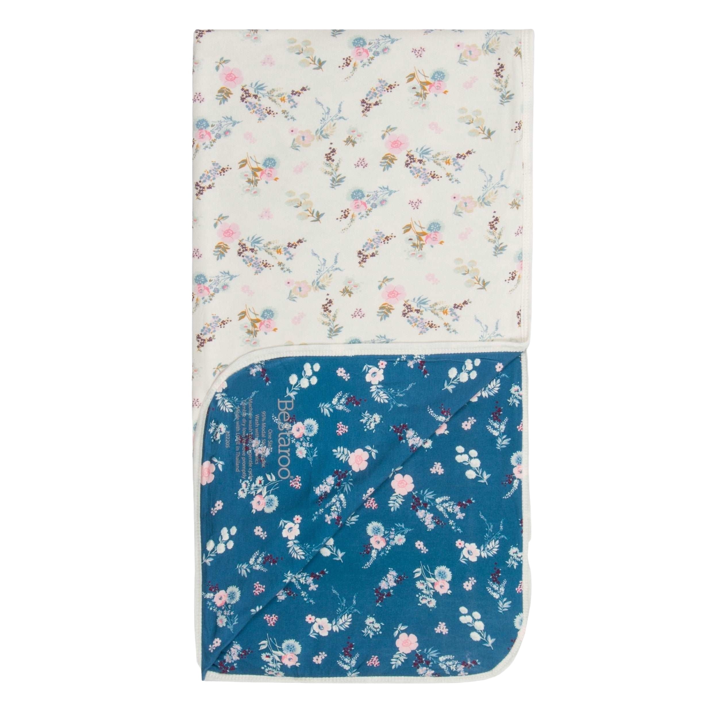 Fall Florals Cream💕blue Swaddle