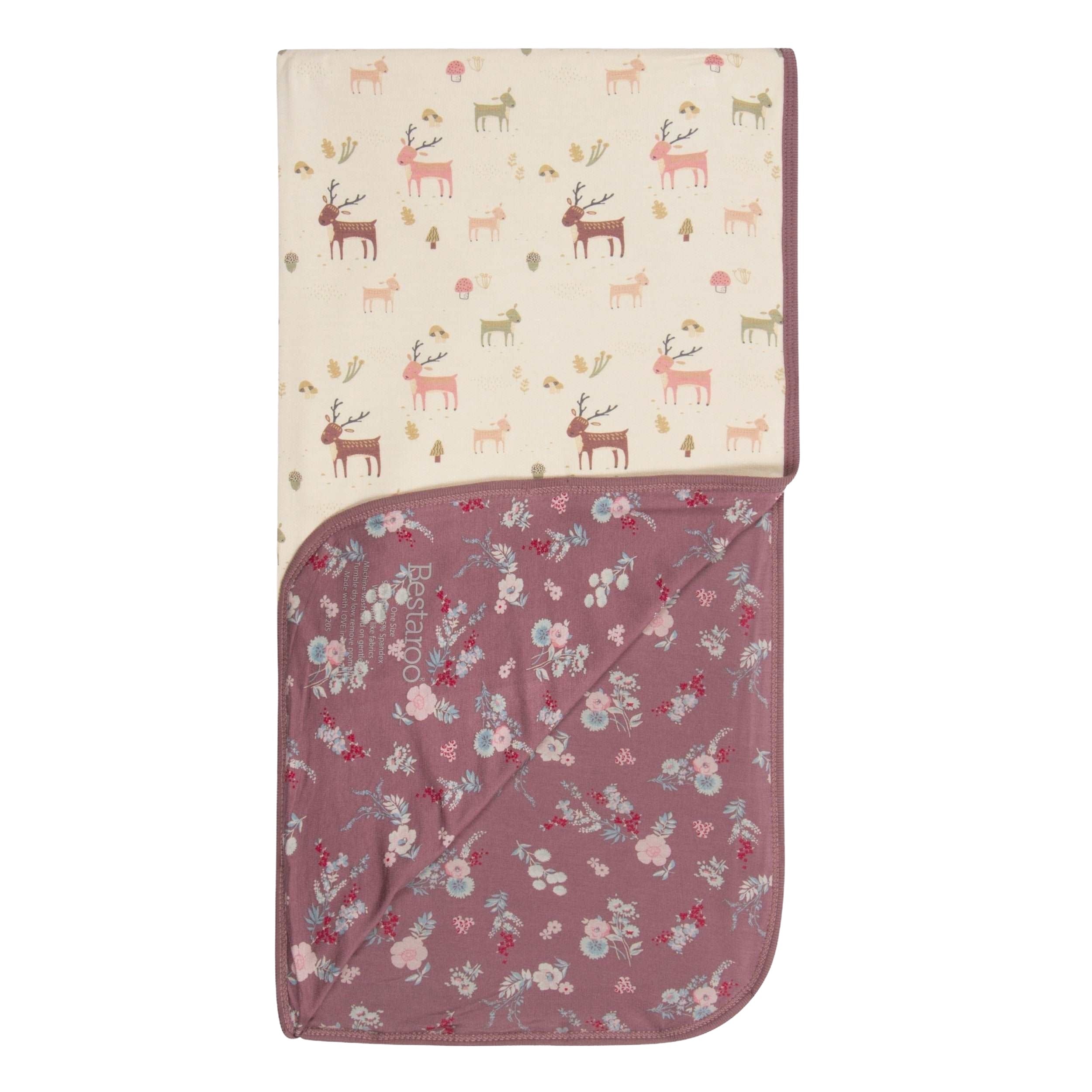 Fall Florals Mauve 💕winter Deer Swaddle