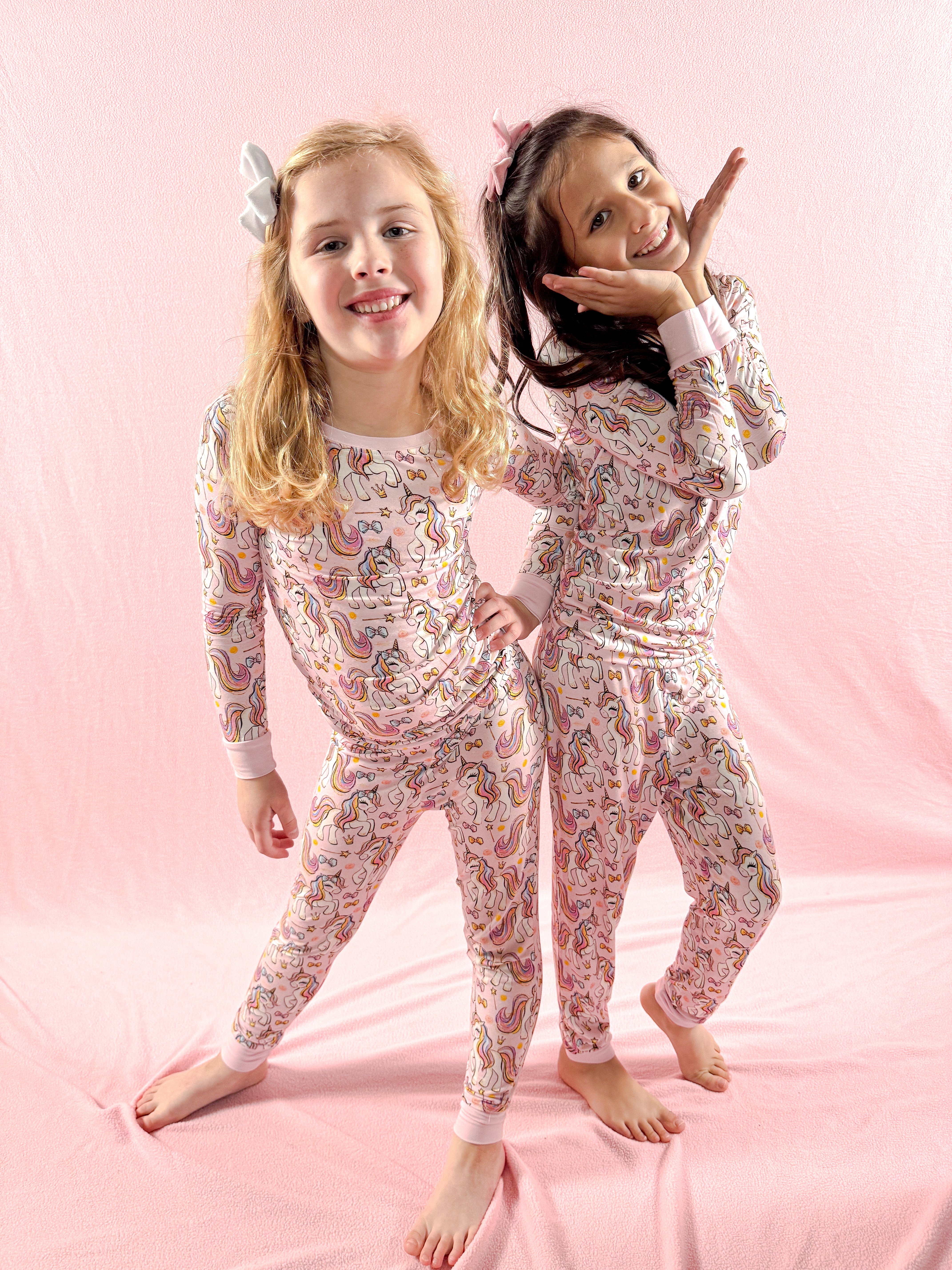 Pink Unicorn | Two-piece Bamboo Pajama Set