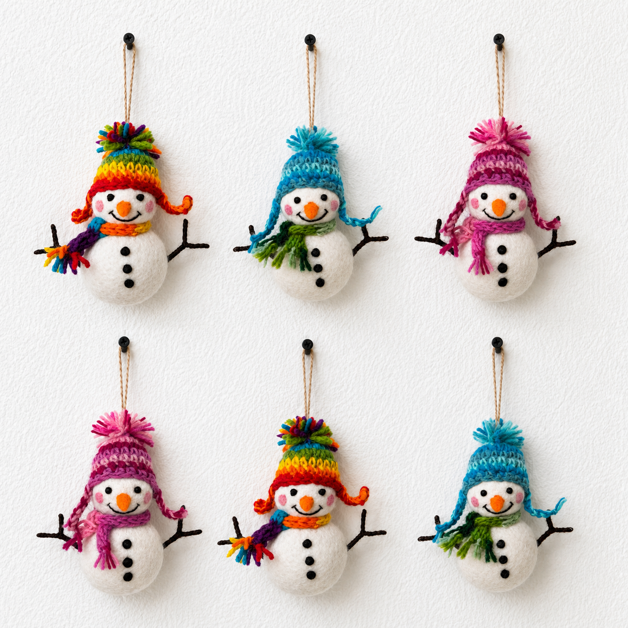 Snowman Ornament With Weaving Hat
