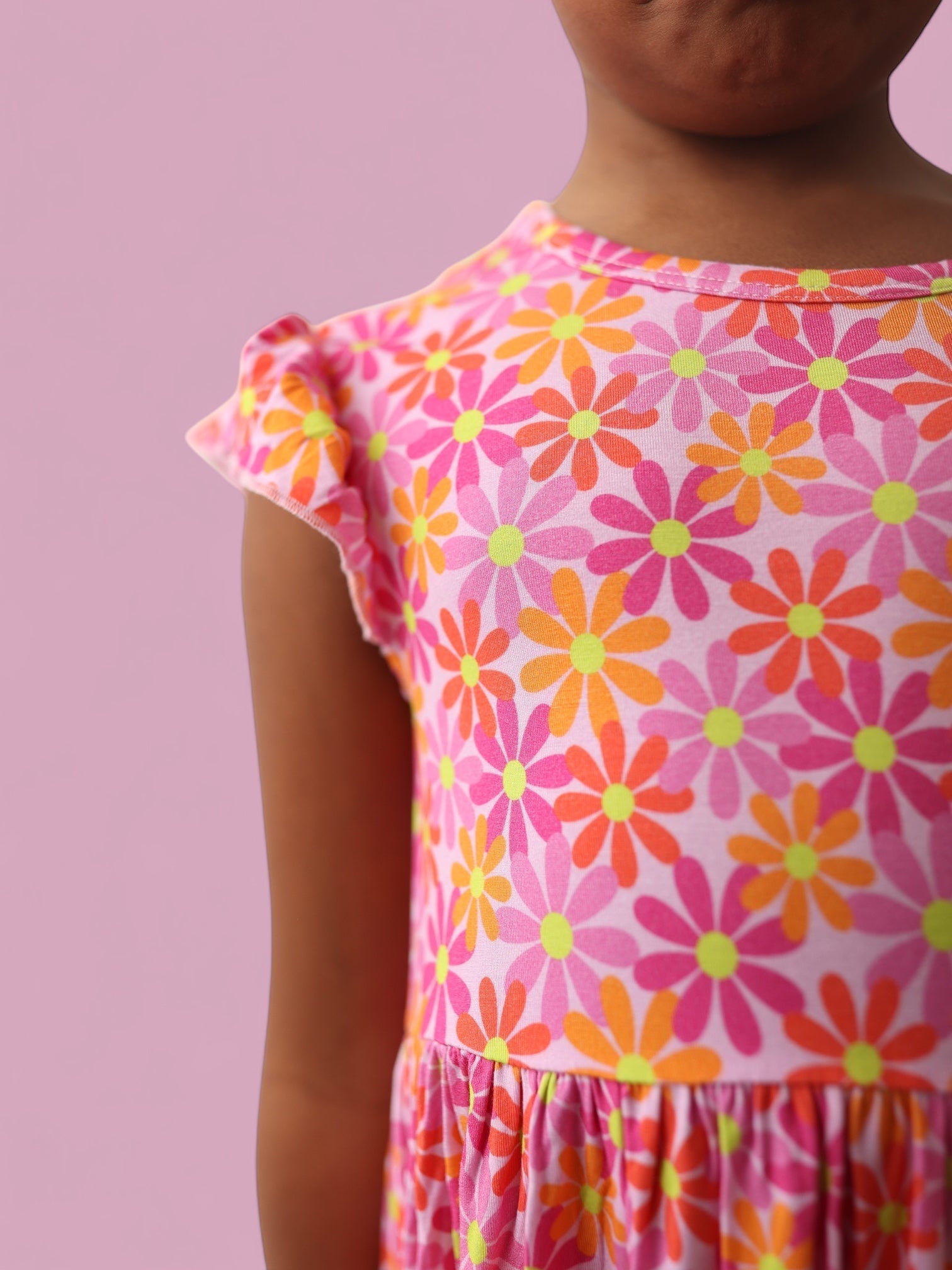 Petal Power Dream Cap Sleeve Ruffle Dress