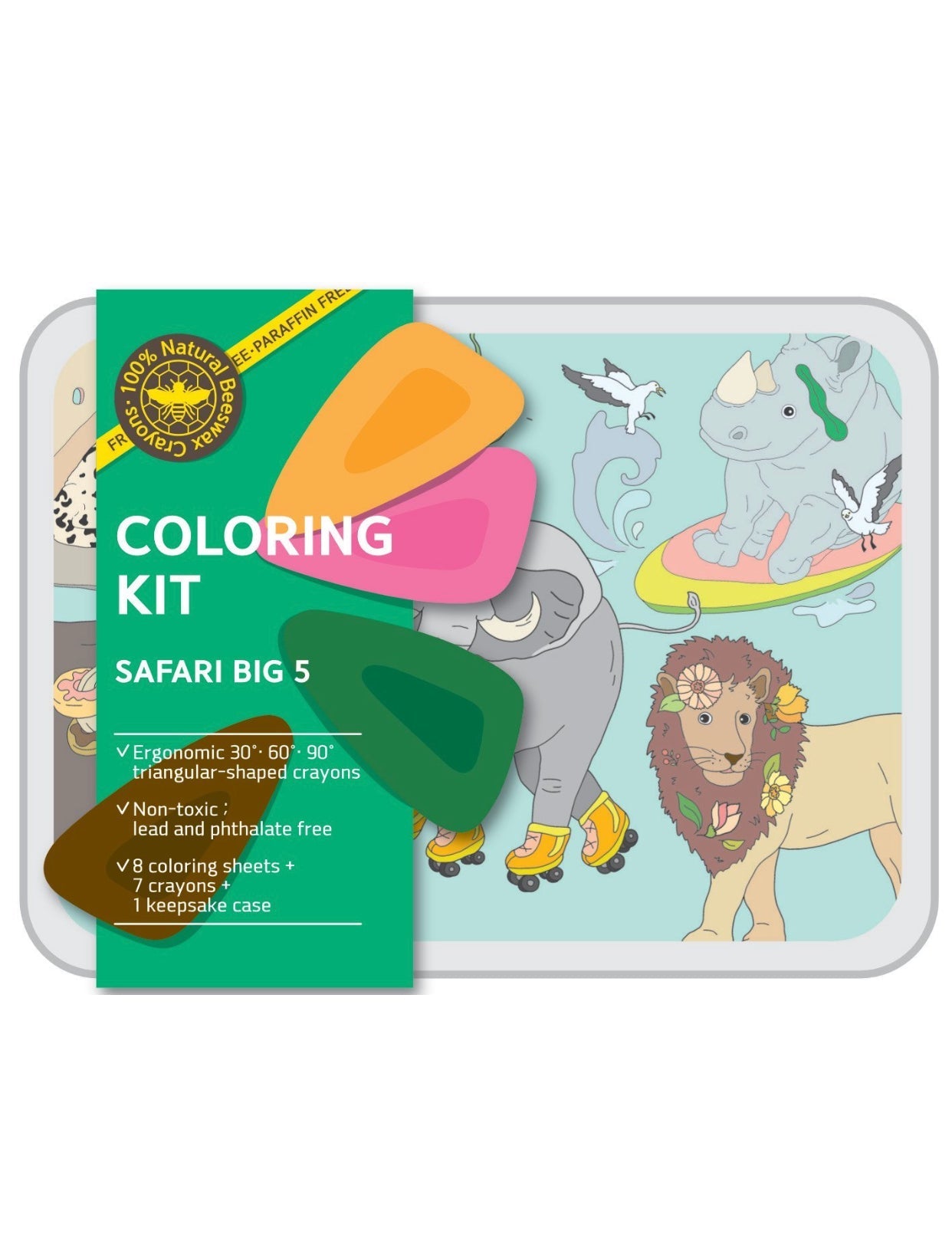 Coloring Kit - 5 Units In Set - Safari Big Five  Small