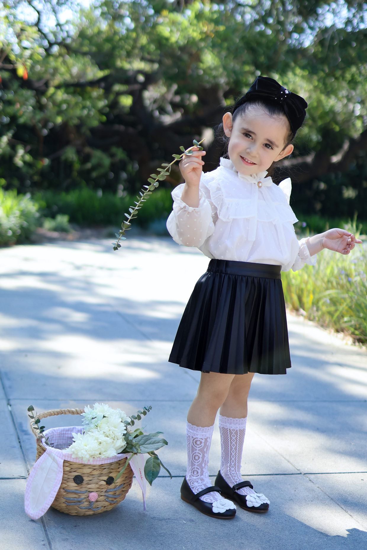 Camille- Black/white Leather Mary Jane Shoes