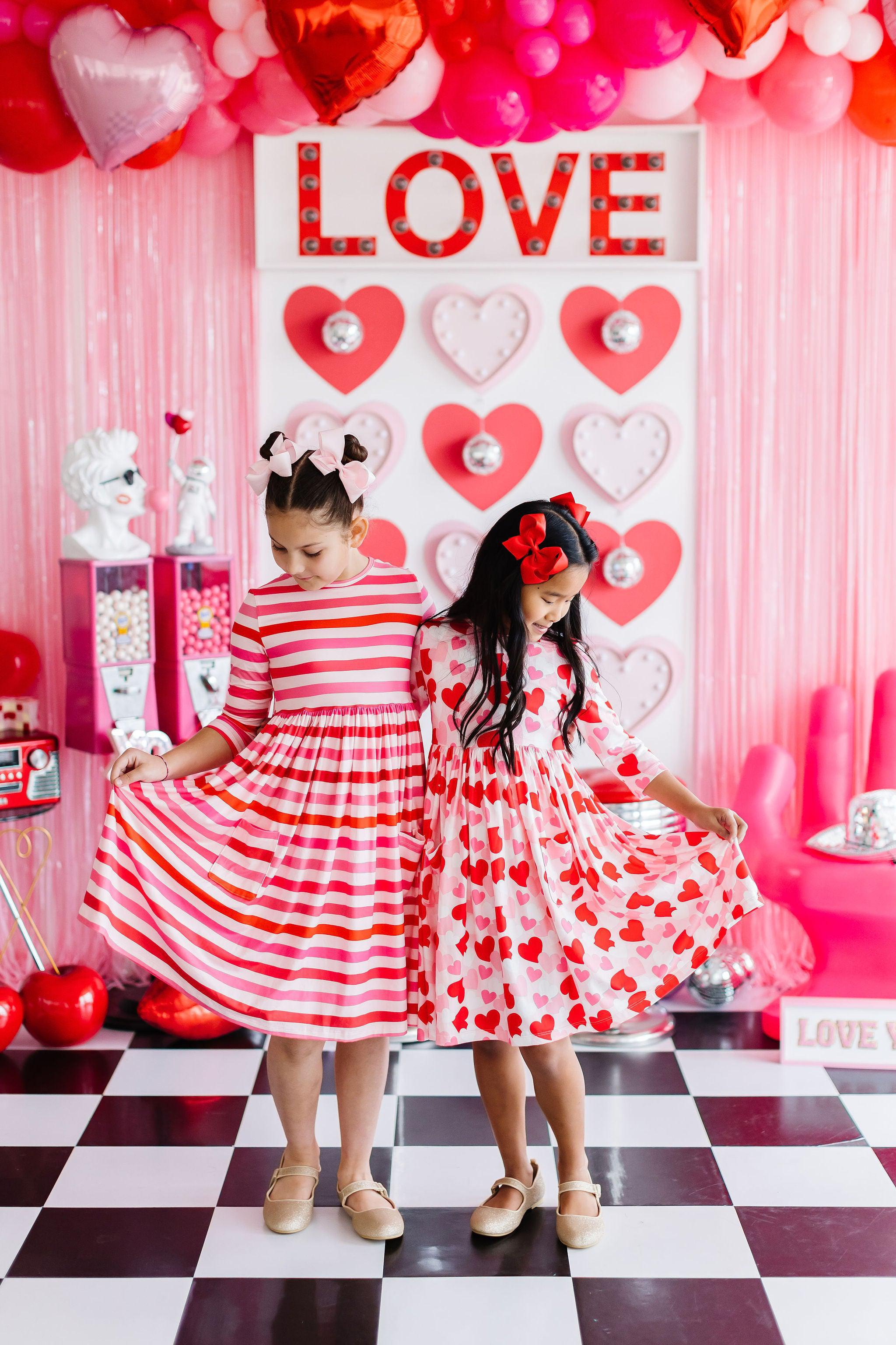 All You Need Is Love 3/4 Sleeve Pocket Twirl Dress