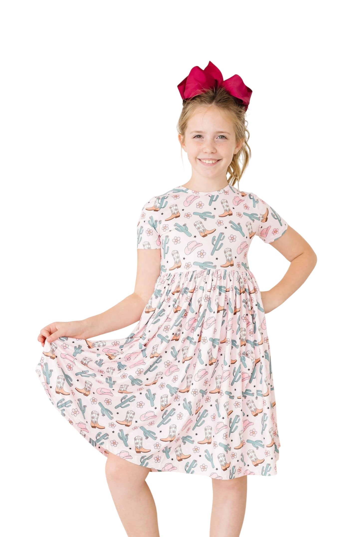 Cactus Cowgirl S/s Pocket Twirl Dress