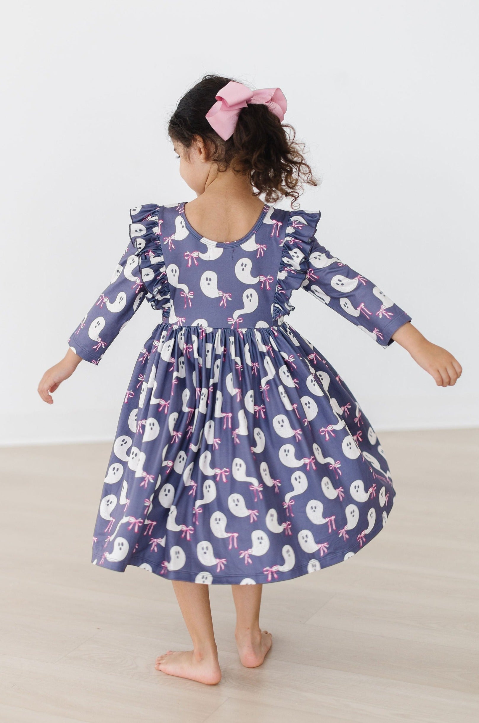 Tied With A Boo 3/4 Ruffle Twirl Dress