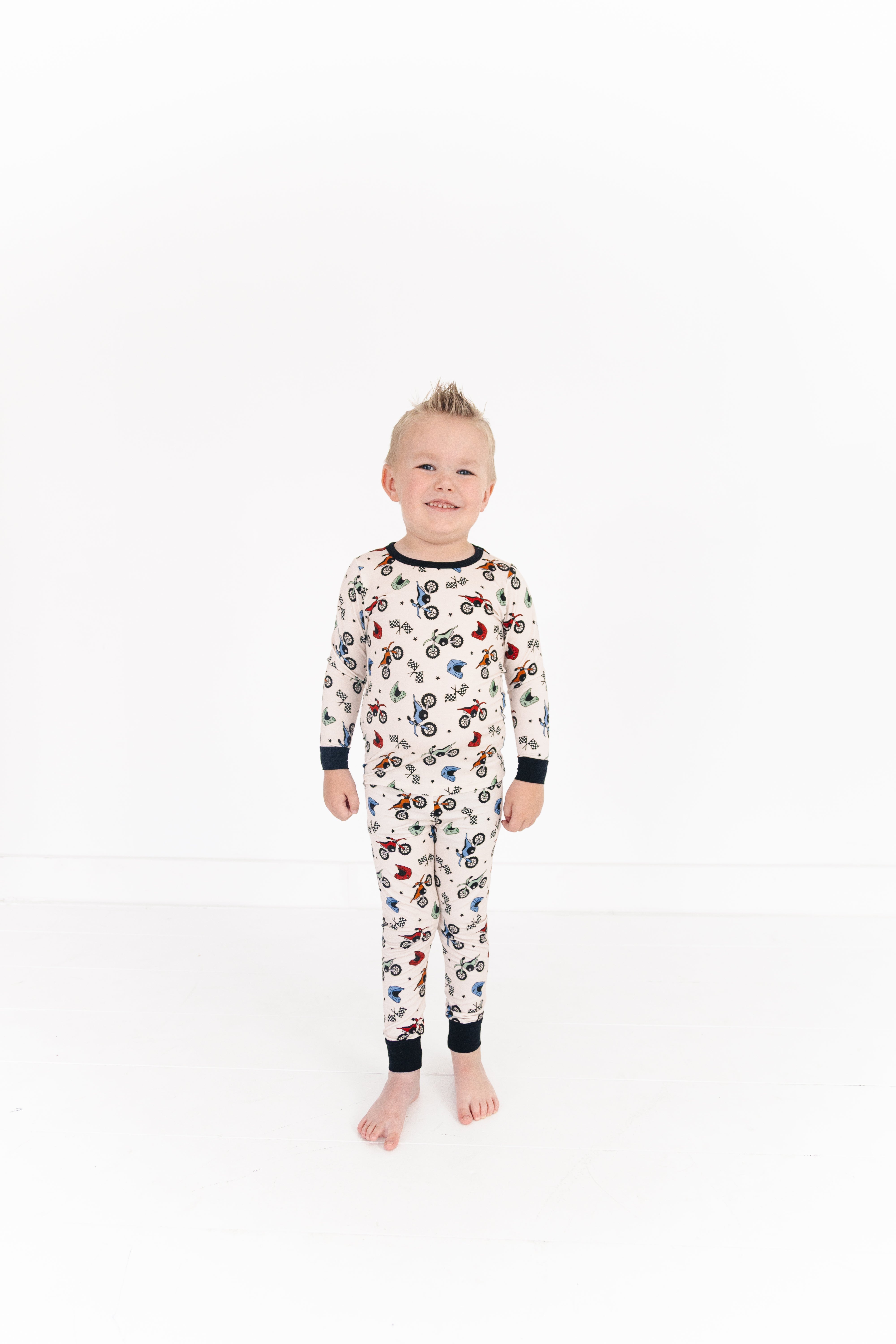 Dirt Bikes Two Piece Bamboo Pajama Set
