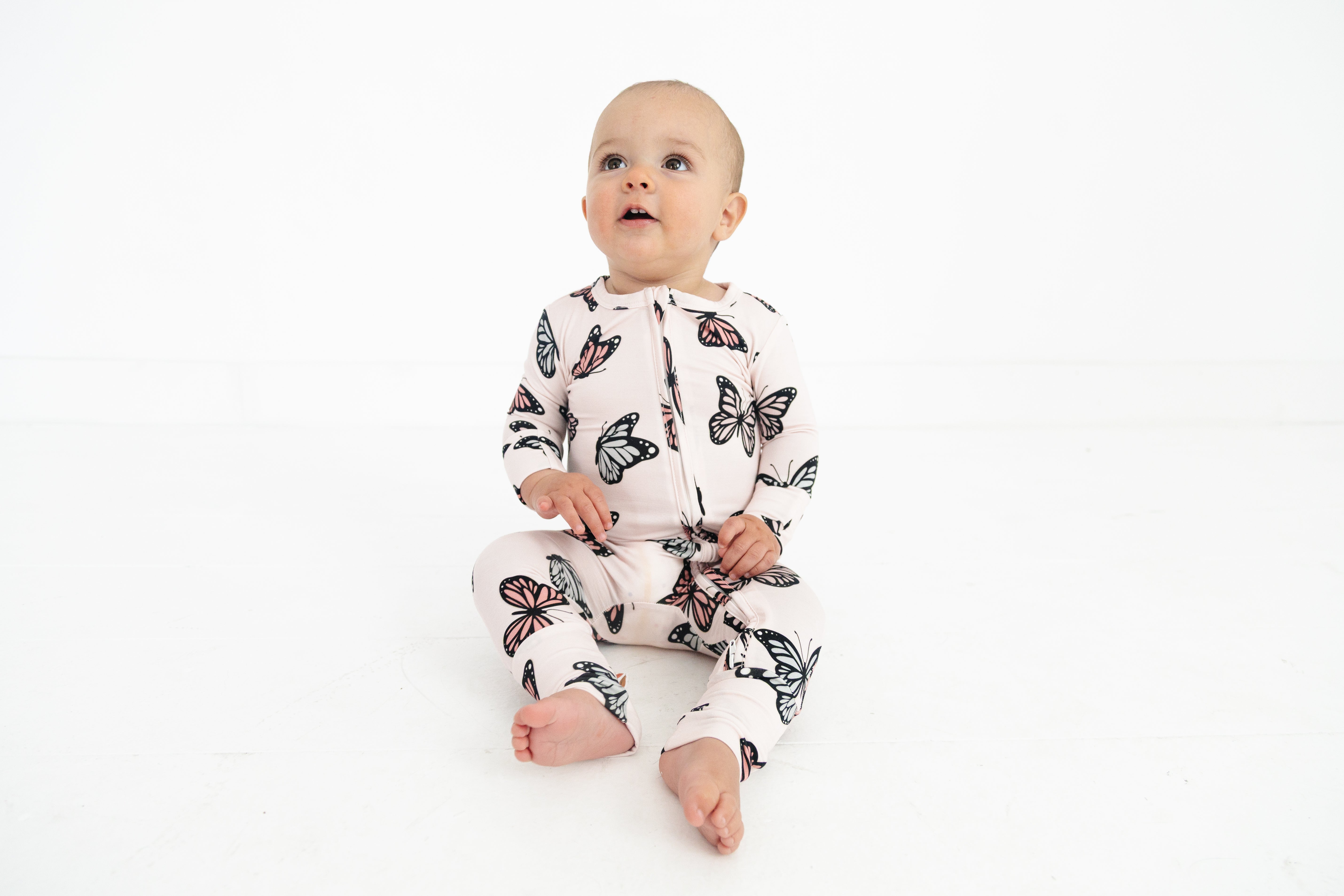 Butterfly Romper Bamboo Pajama Set