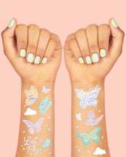 Let's Fly Tats - 70 Foil Temporary Tattoos