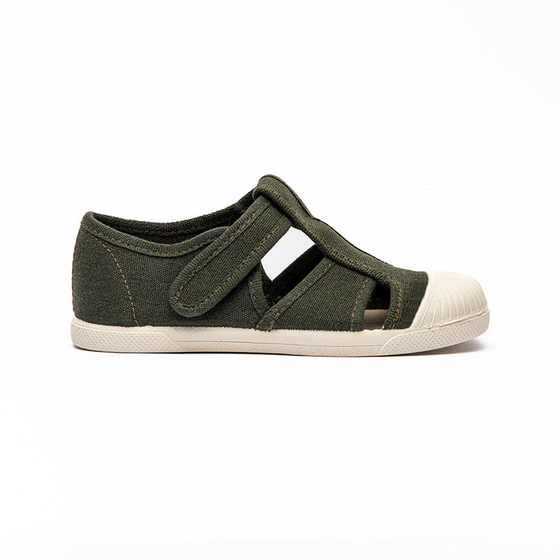 Canvas Captoe Sandal In Green