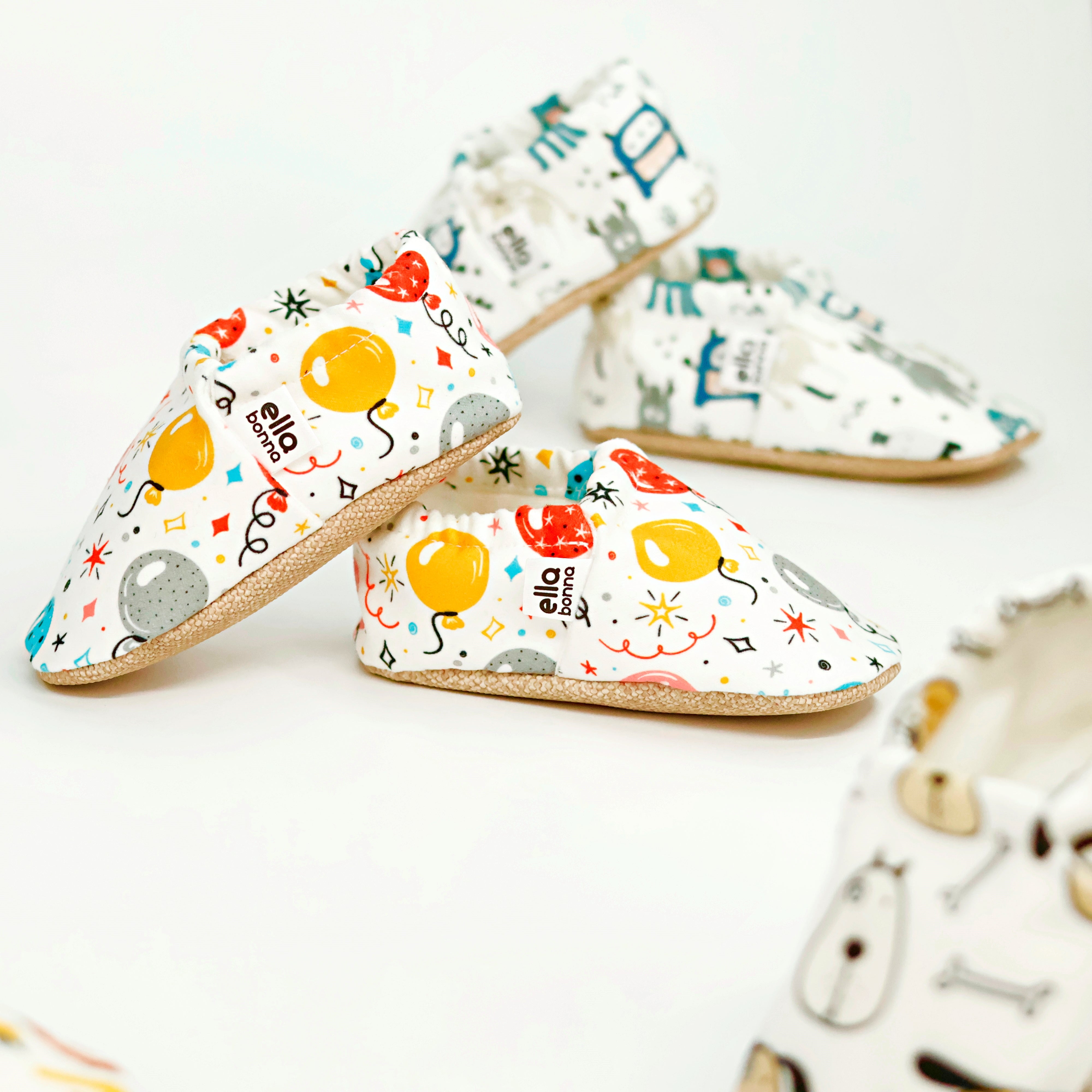 Ella Bonna Non-slip Sole Balloons Patterned Baby Booties, Home Boot Slippers Nursery Shoes