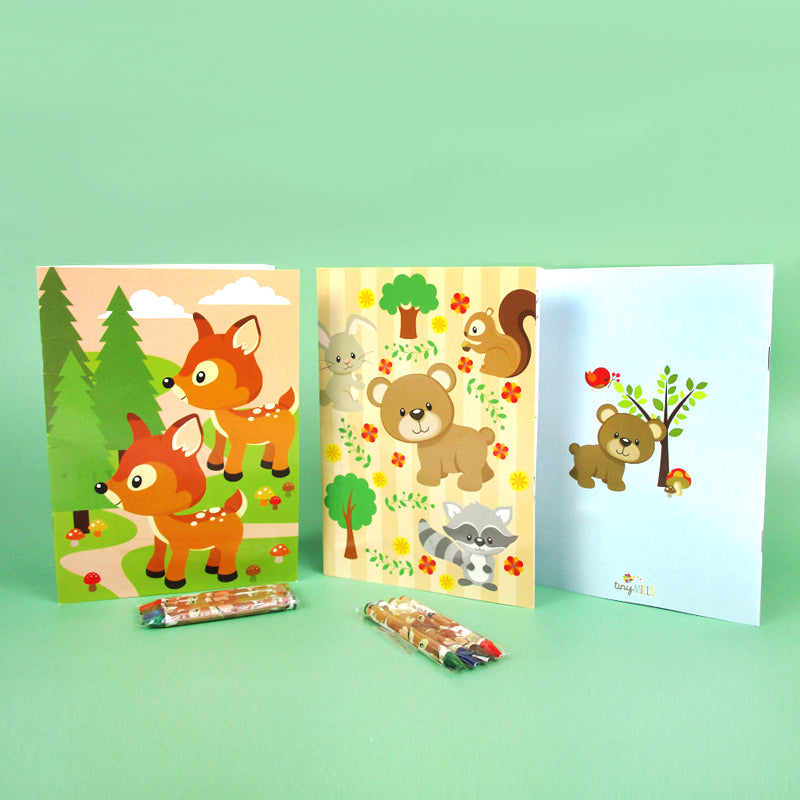 Woodland Animals Coloring Books - Set Of 6 Or 12