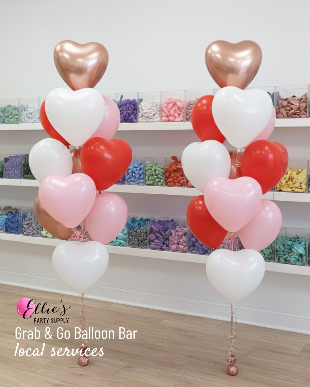 Teddy Bear Heart Balloon Bouquet