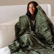 Patterned Faux Fur Throw Blankets