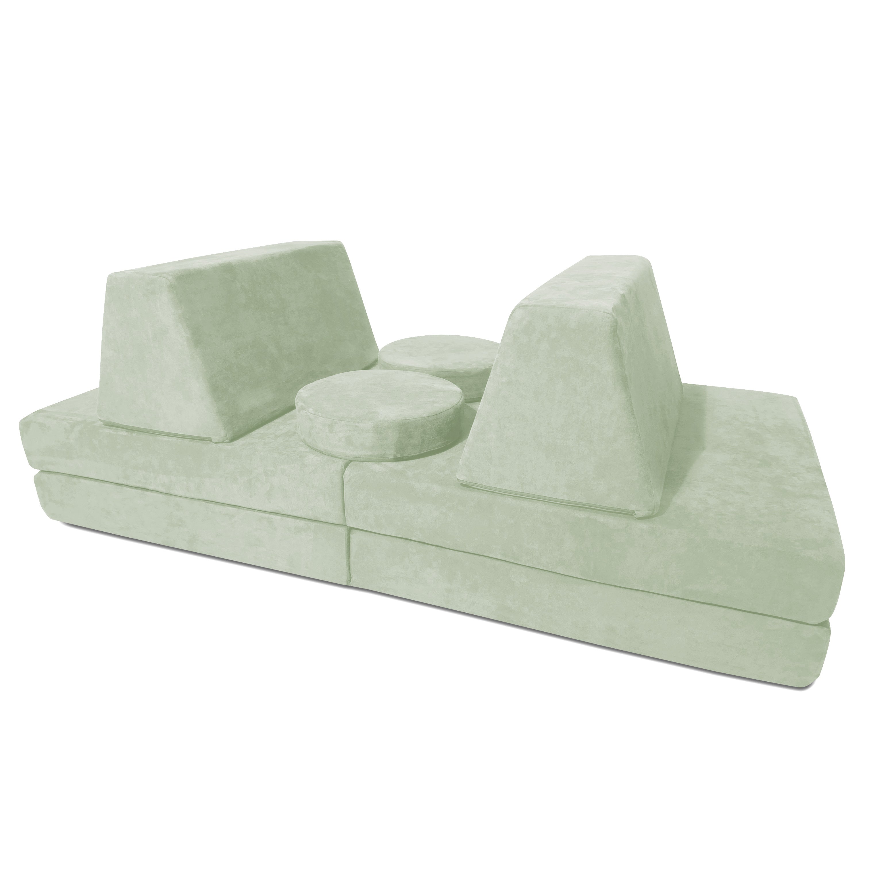 10 Piece Large Soft Furniture Playset Modular Microsuede Foam Play Couch For Creative Kids