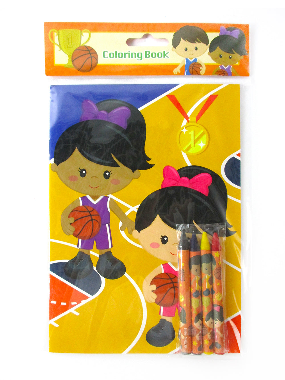 Basketball Coloring Books With Crayons Party Favors - Set Of 6 Or 12