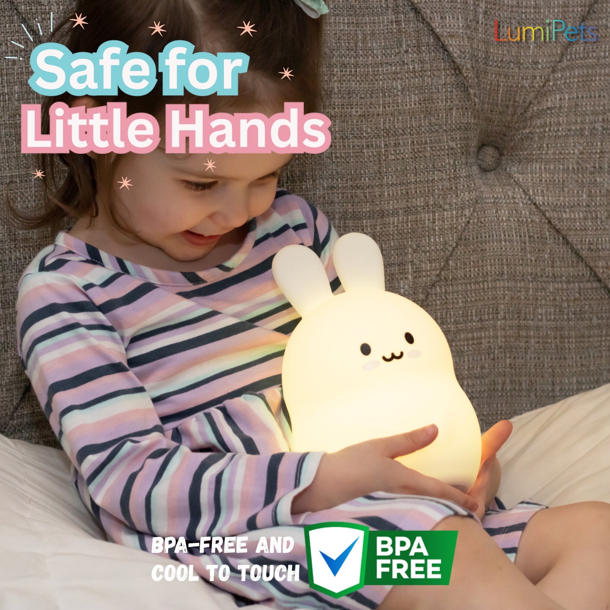 Lumipets® Baxter The Bunny- Children's Touch Night Light