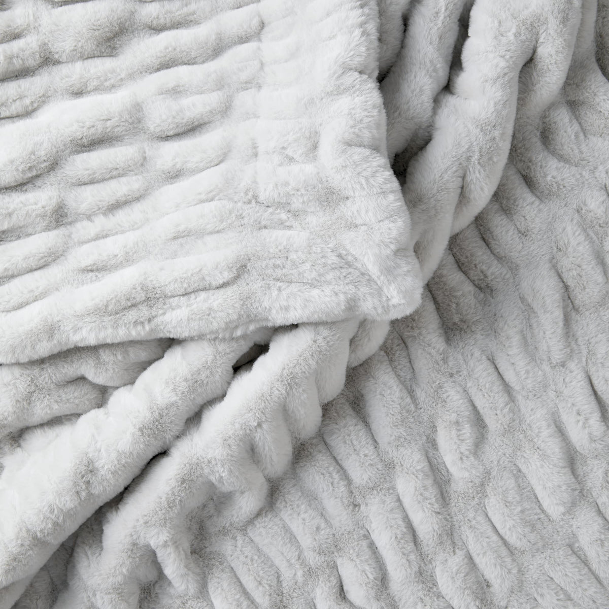 Rippled Faux Fur Throw Blanket