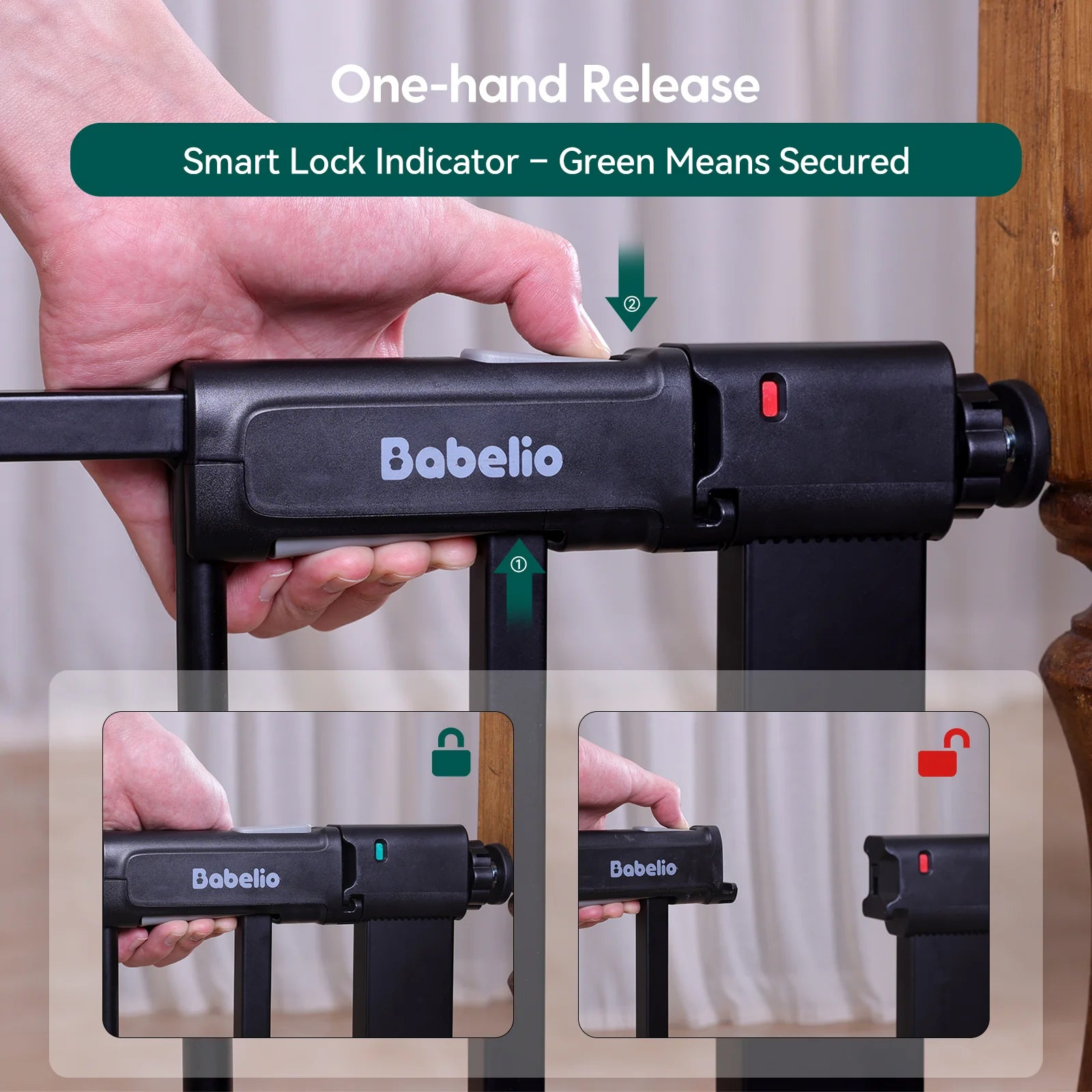 Pressguard Ⅱ | Upgrade Pressure-mounted Safety Baby Gate For Doorways & Stairs