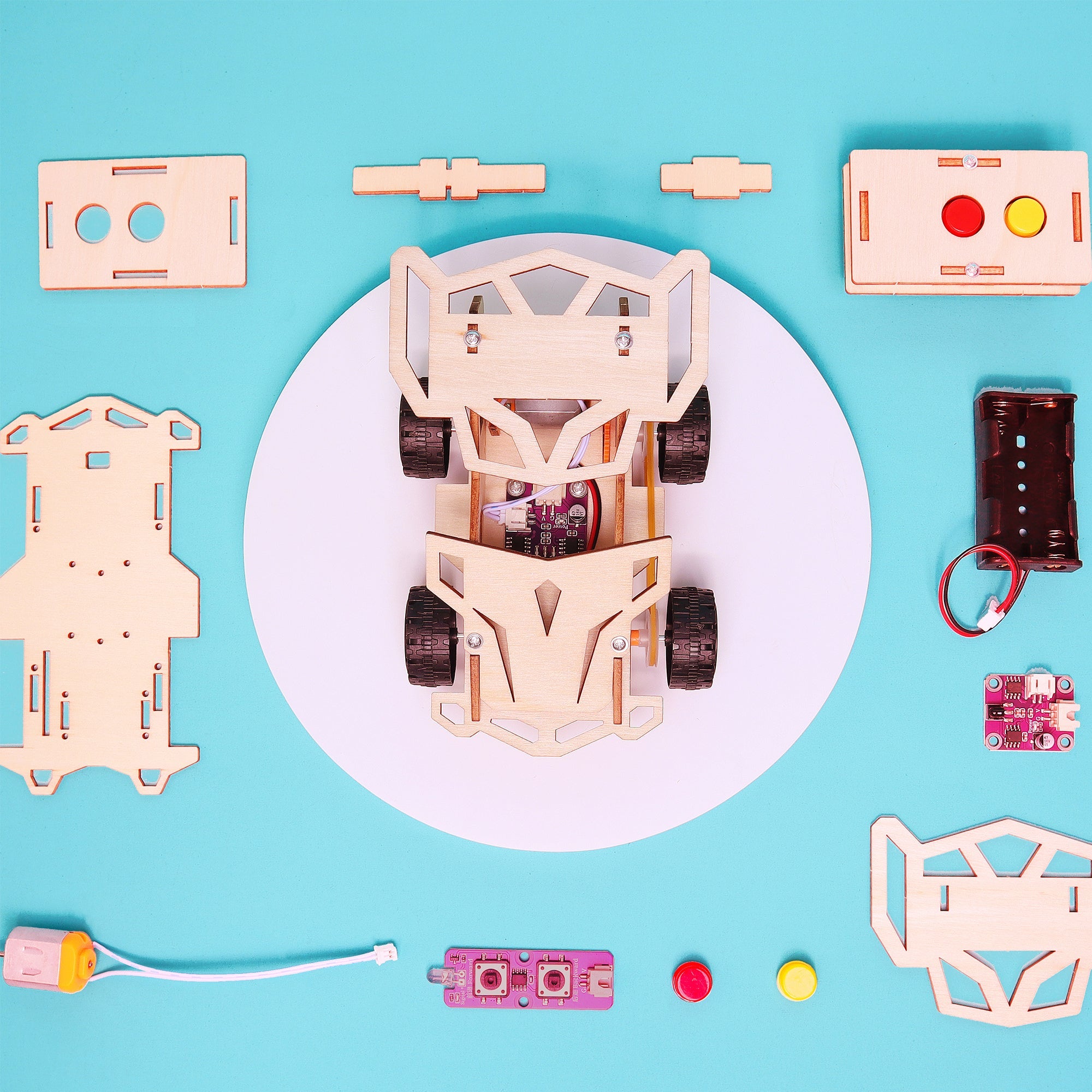 Infrared Remote Controlled Car Diy Kit, Educational Stem Toy