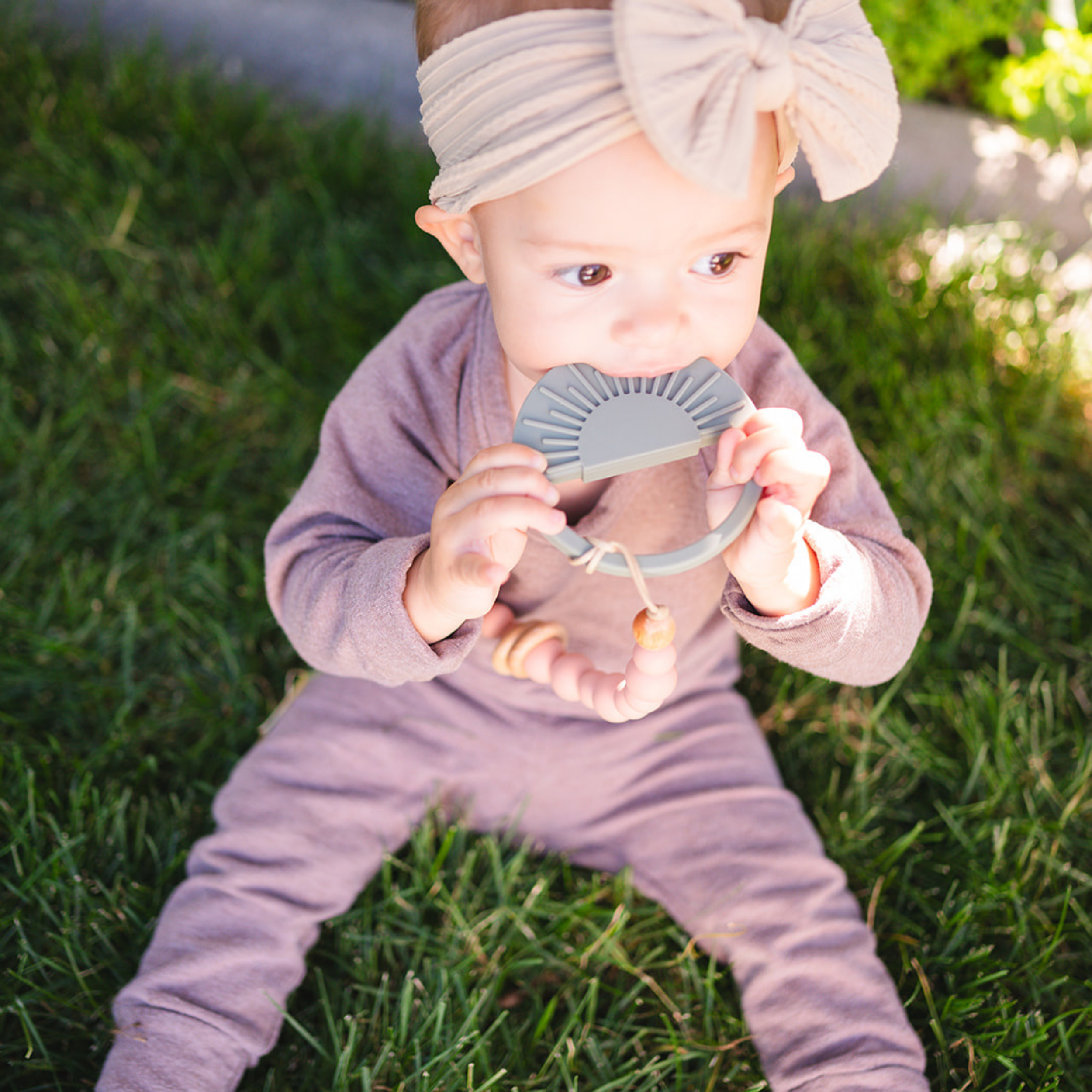 Teal Sunburst Teething Toy