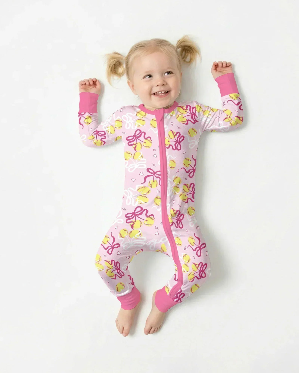 Softball Cherry Mom And Girl Matching Bamboo Convertible Zippy