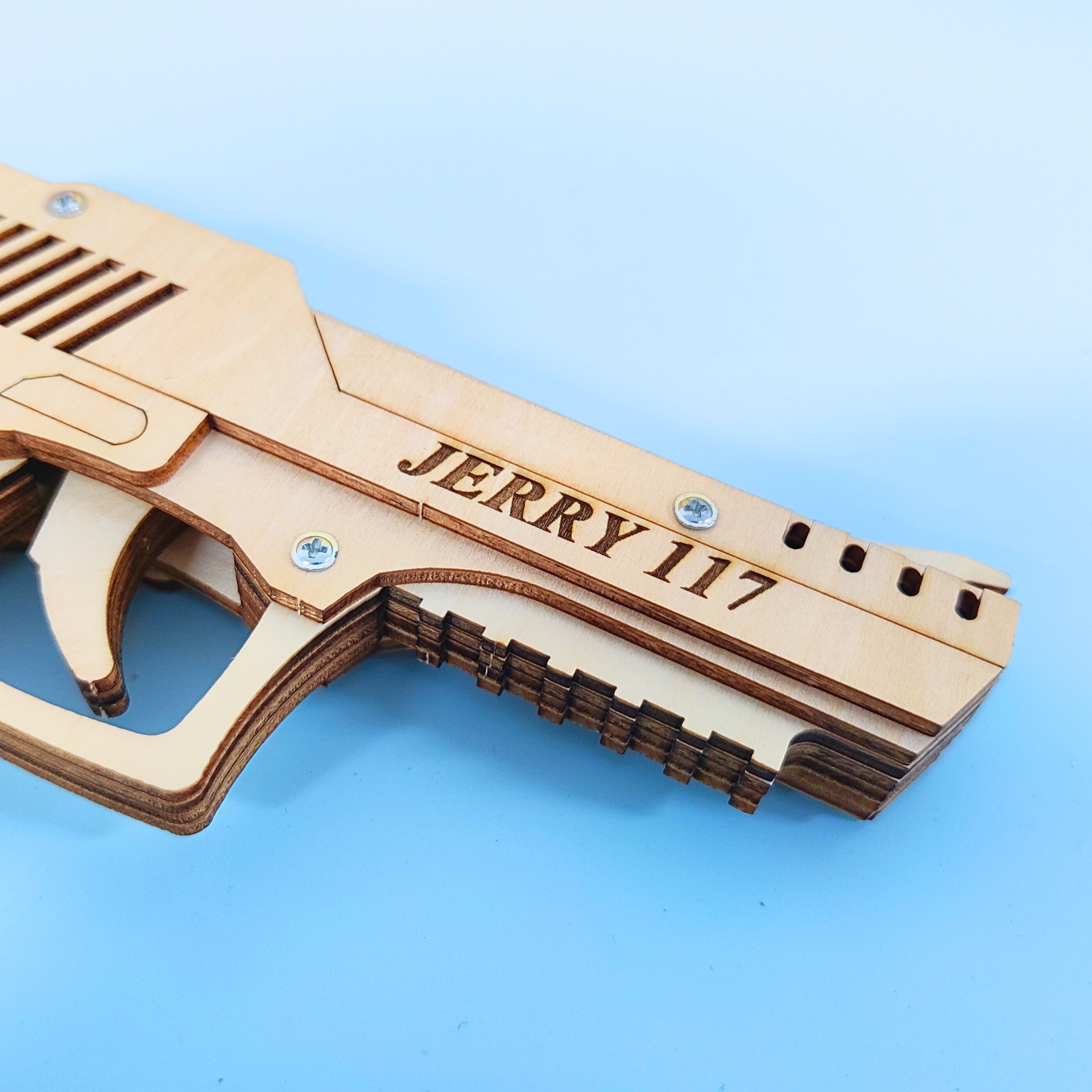 Diy Kit Rubber Band Launcher, Fun Wooden Craft And Stem Toy