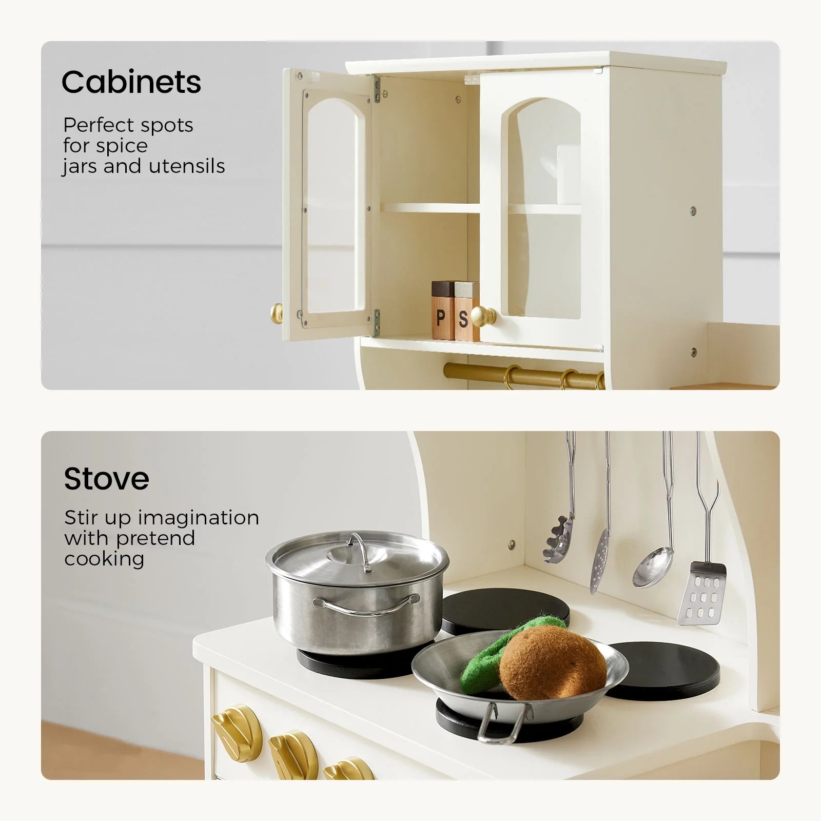 ® Wooden Play Kitchen With Storage For Creative Toddlers