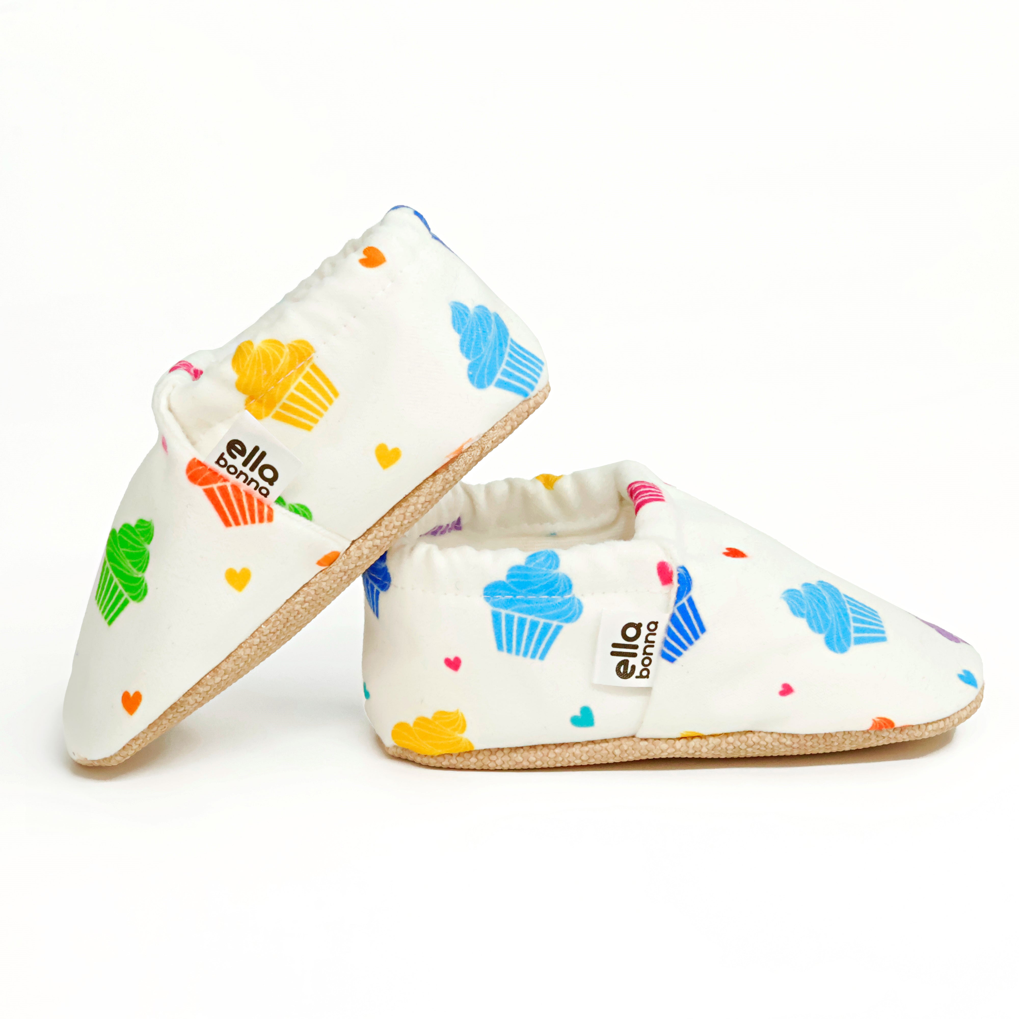 Ella Bonna Non-slip Sole Cupcake Patterned Baby Booties, Home Boot Slippers Nursery Shoes