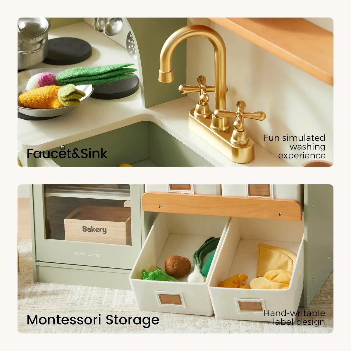 ® Wooden Play Kitchen With Storage For Creative Toddlers
