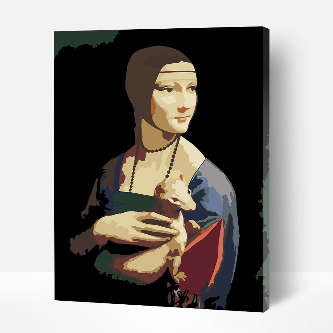 Lady With An Ermine – Paint By Numbers Kit | Artwille | 14x18 Inch Canvas