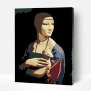Lady With An Ermine – Paint By Numbers Kit | Artwille | 14x18 Inch Canvas